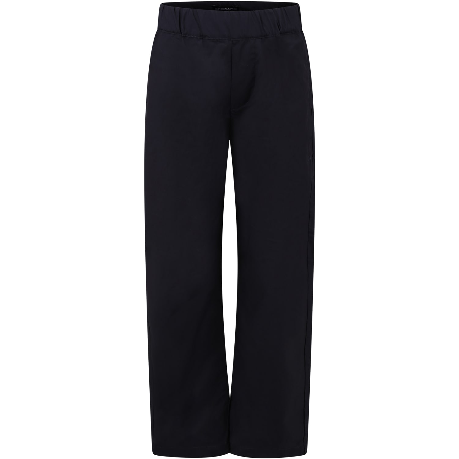 Armani Collezioni Kids' Blue Trousers For Boy With Logo And Iconic Eaglet