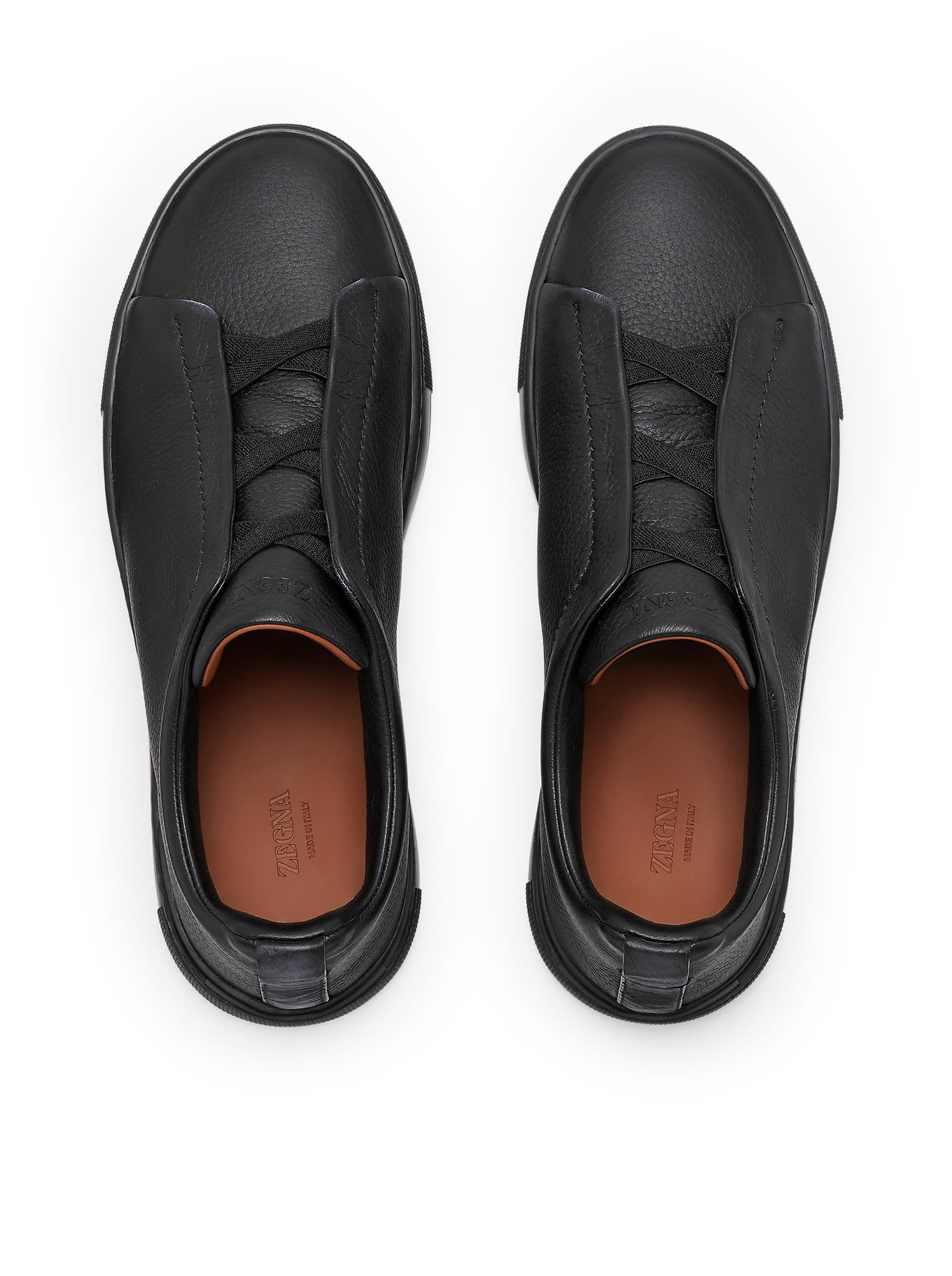 Shop Zegna Low Top Triple Stitch Sneakers In Nee Black