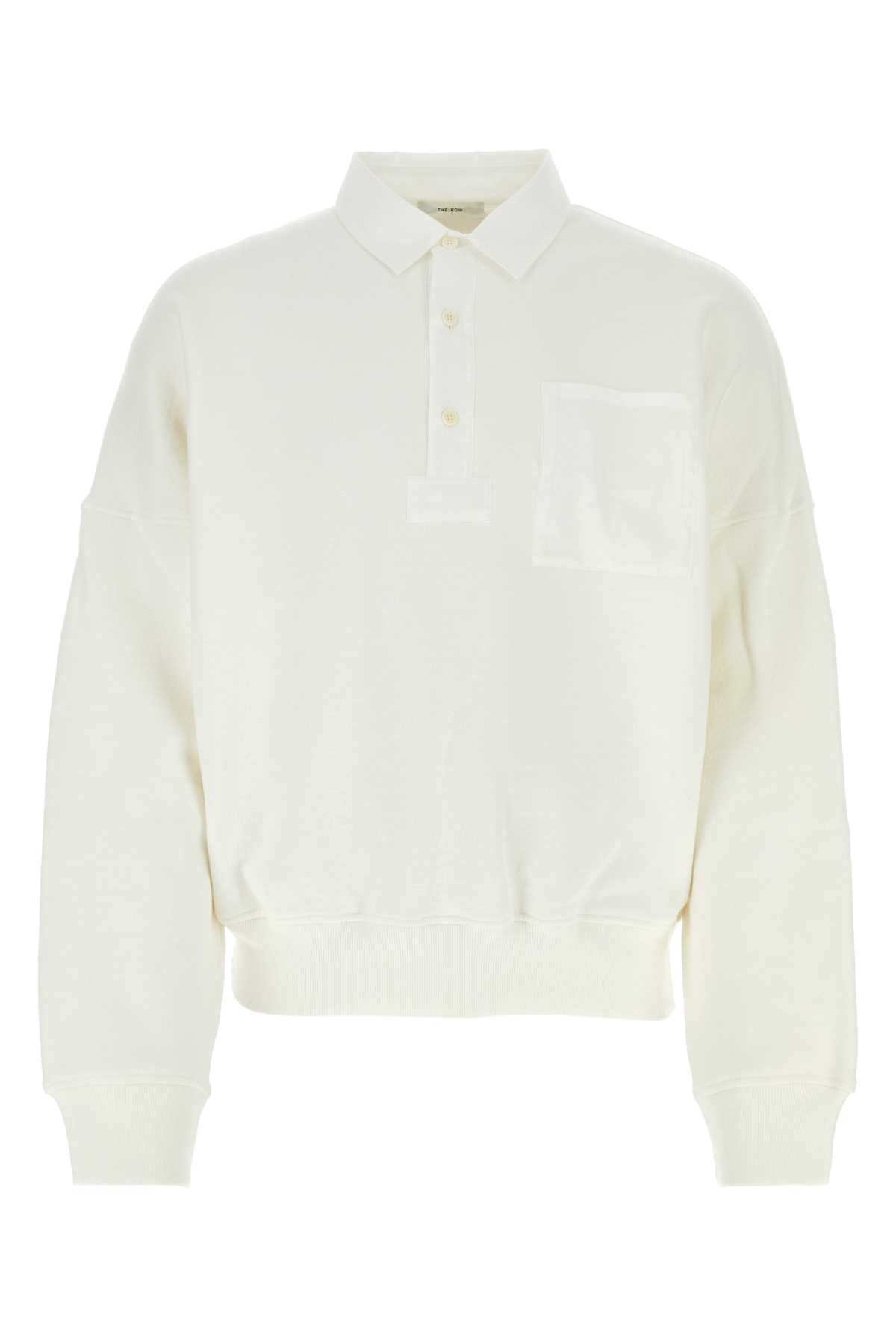 White Stretch Cotton Dente Polo Shirt