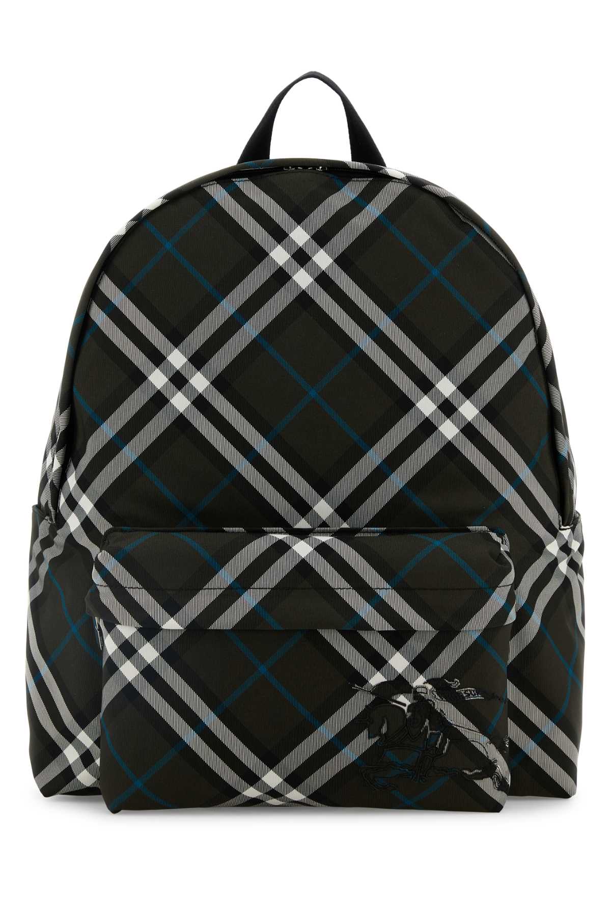 Embroidered Fabric Check Backpack