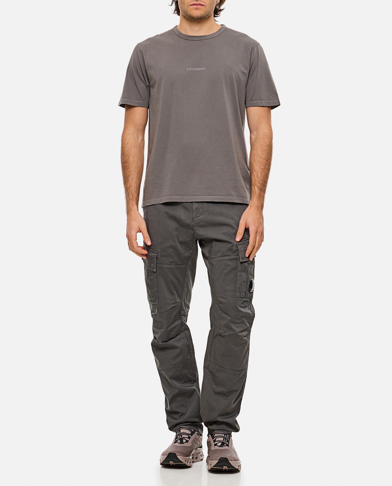 C.p. Company Grey T-shirt In Cotton With Logo In Grey