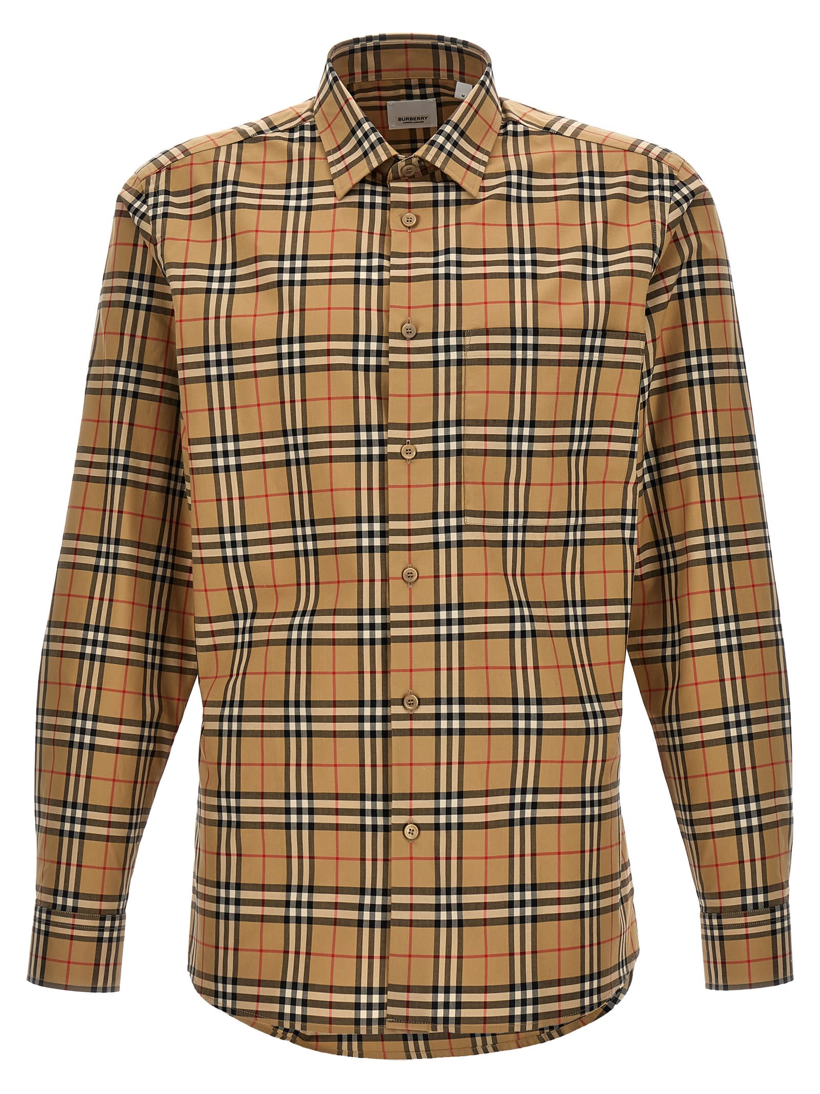 Shop Burberry Simson Shirt In Beige