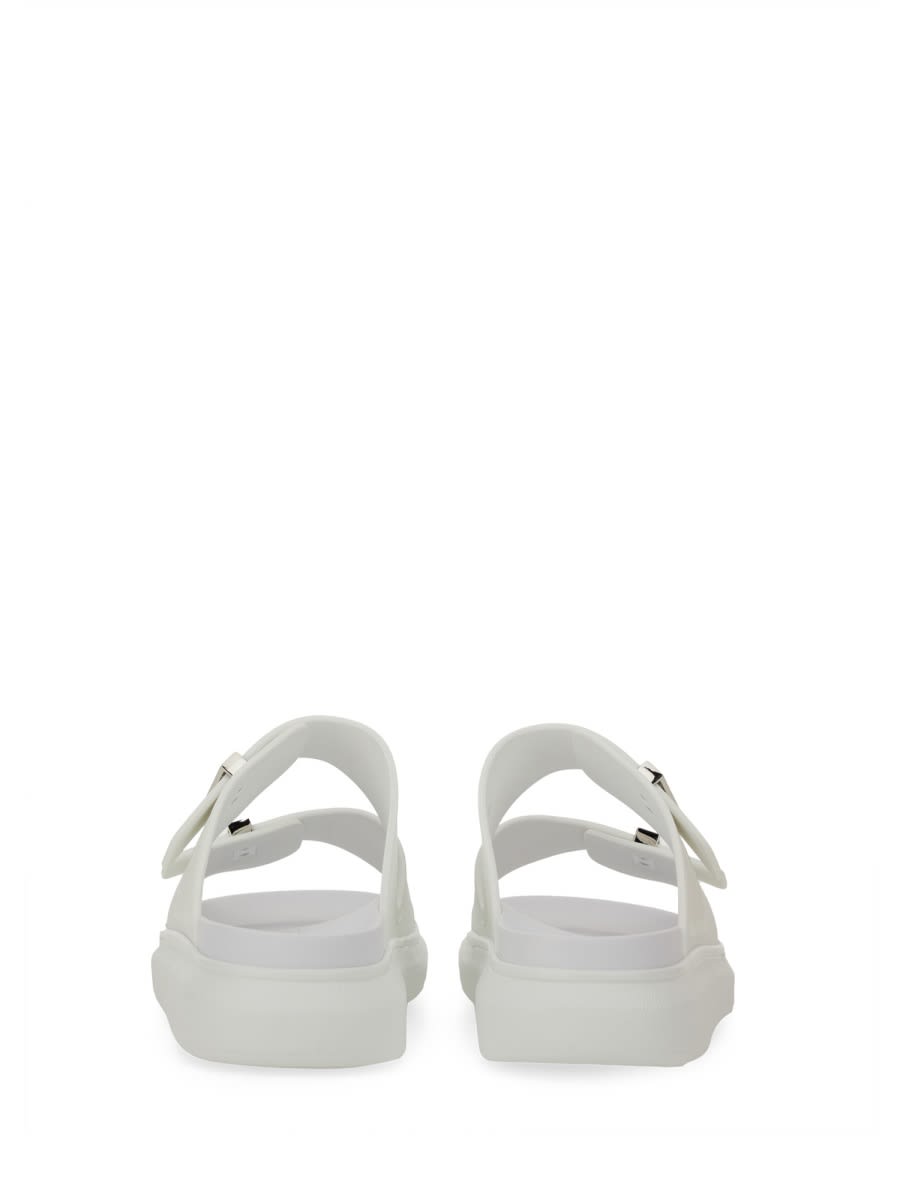 Alexander Mcqueen Hybrid Double Buckle Sandal In Silver