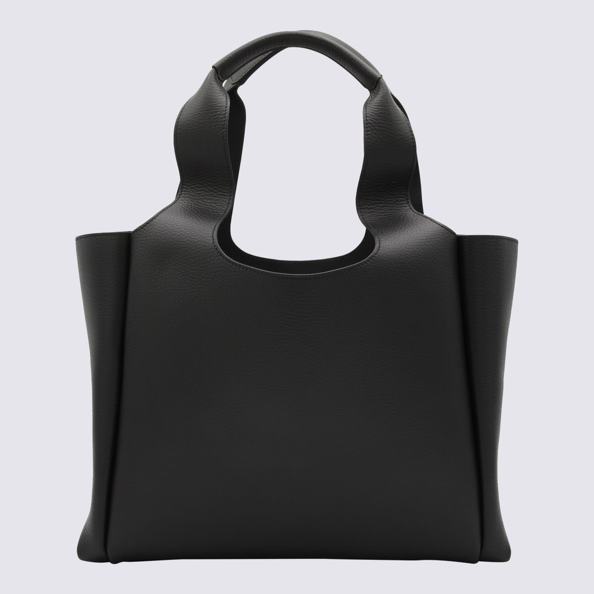 HOGAN BLACK LEATHER TOTE BAG 