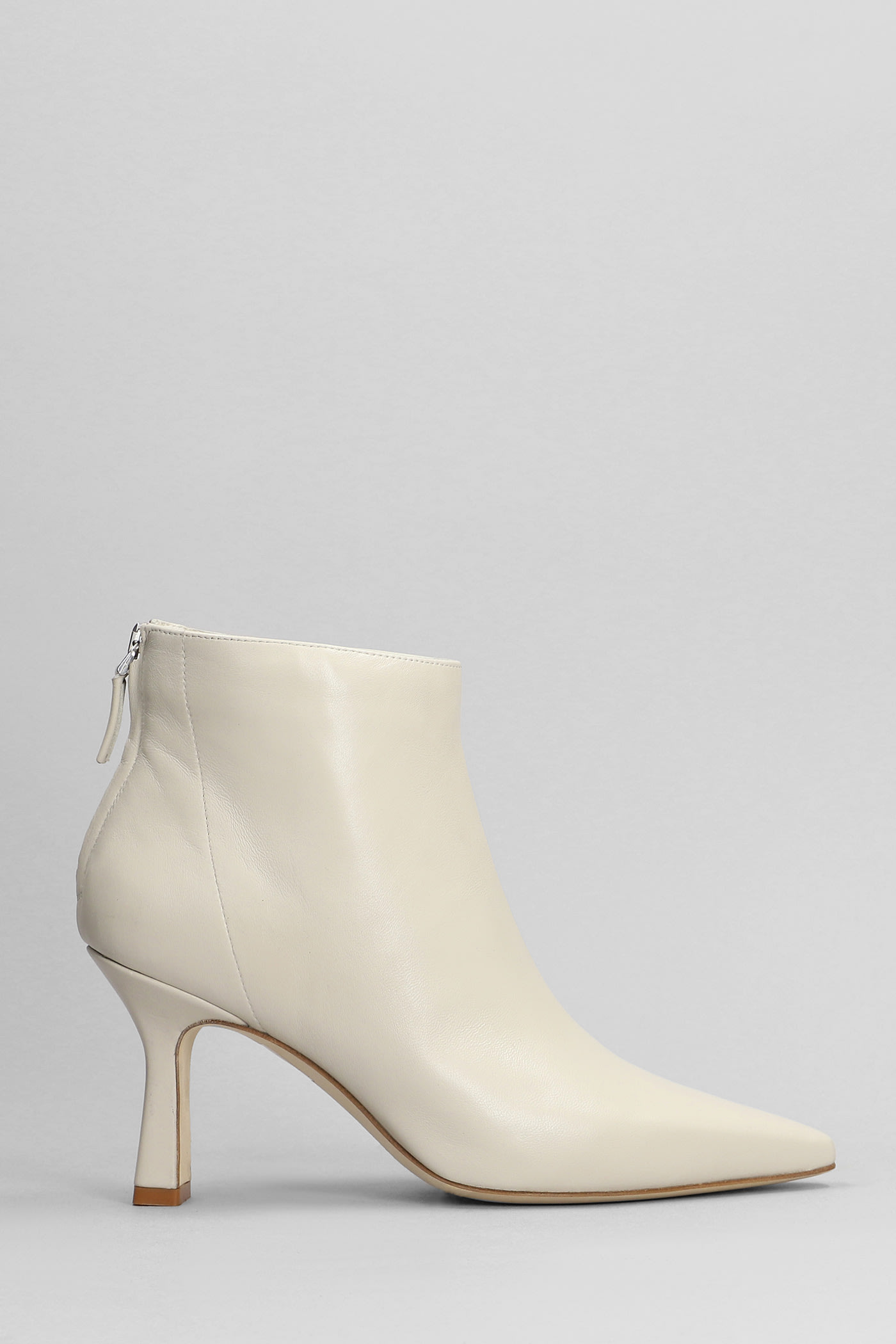 Shop The Seller High Heels Ankle Boots In Beige Leather