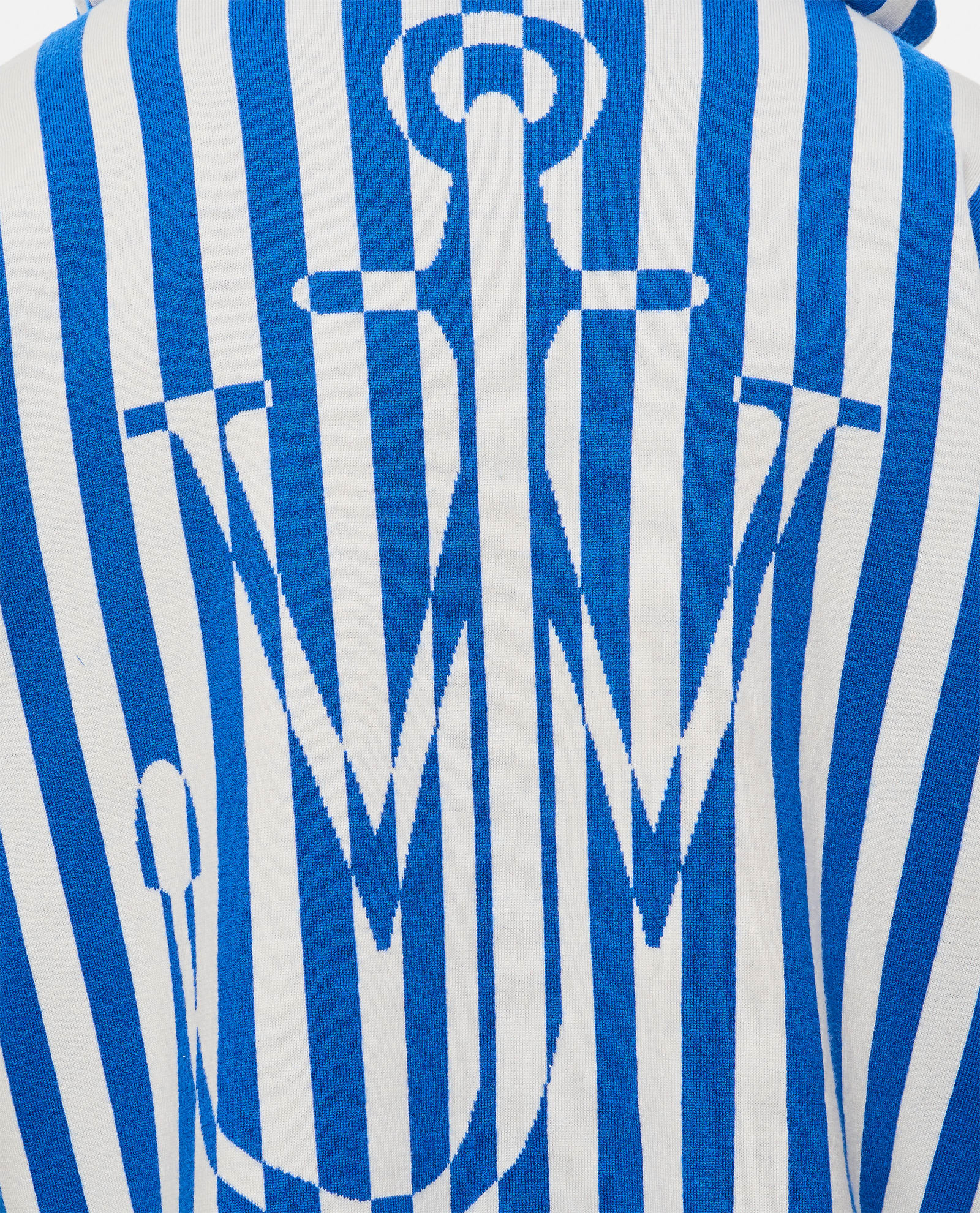 Shop Jw Anderson Striped Zipped Anchor Hoodie In Blue/white