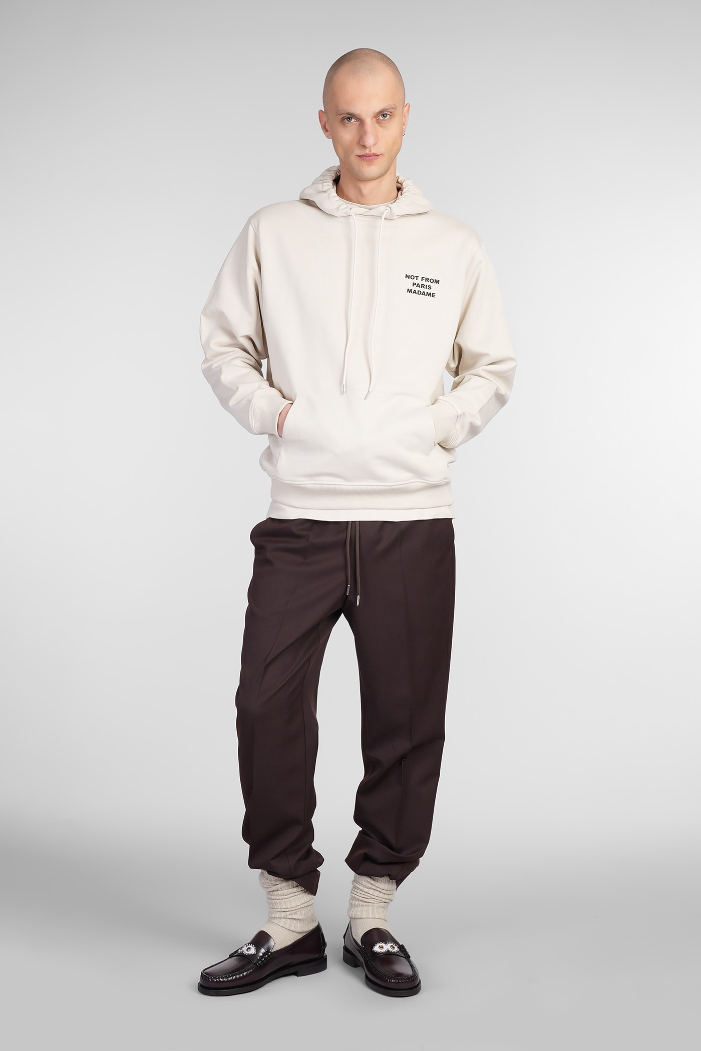 Drôle De Monsieur Sweatshirt In Beige Cotton In Beige