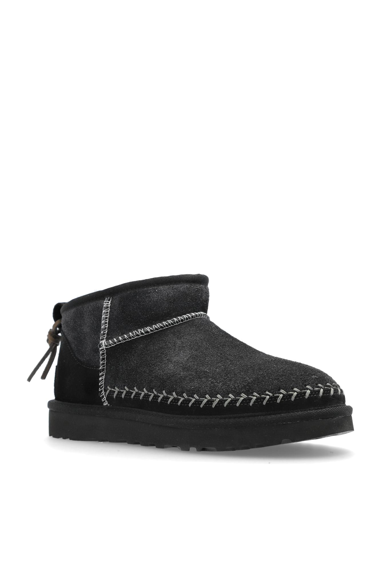 Ugg Black Classic Ultra Mini Biarritz Ankle Boots In Black