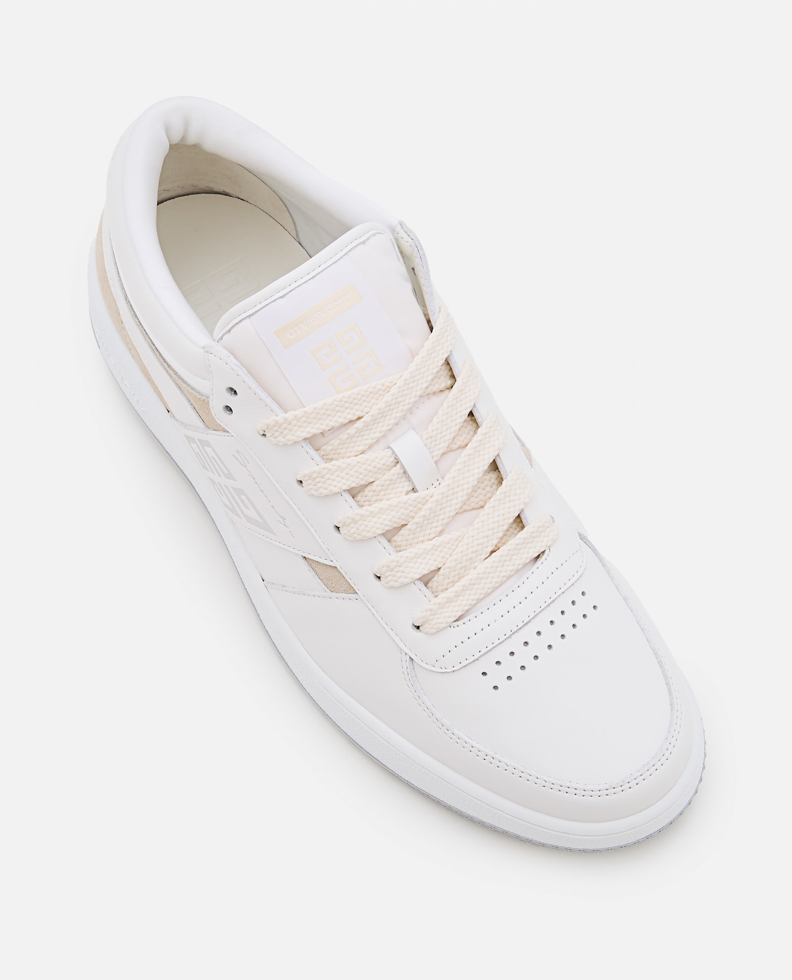 Givenchy G Move White Low Top Sneakers With Logo Detail On The Side In Leather Man In White