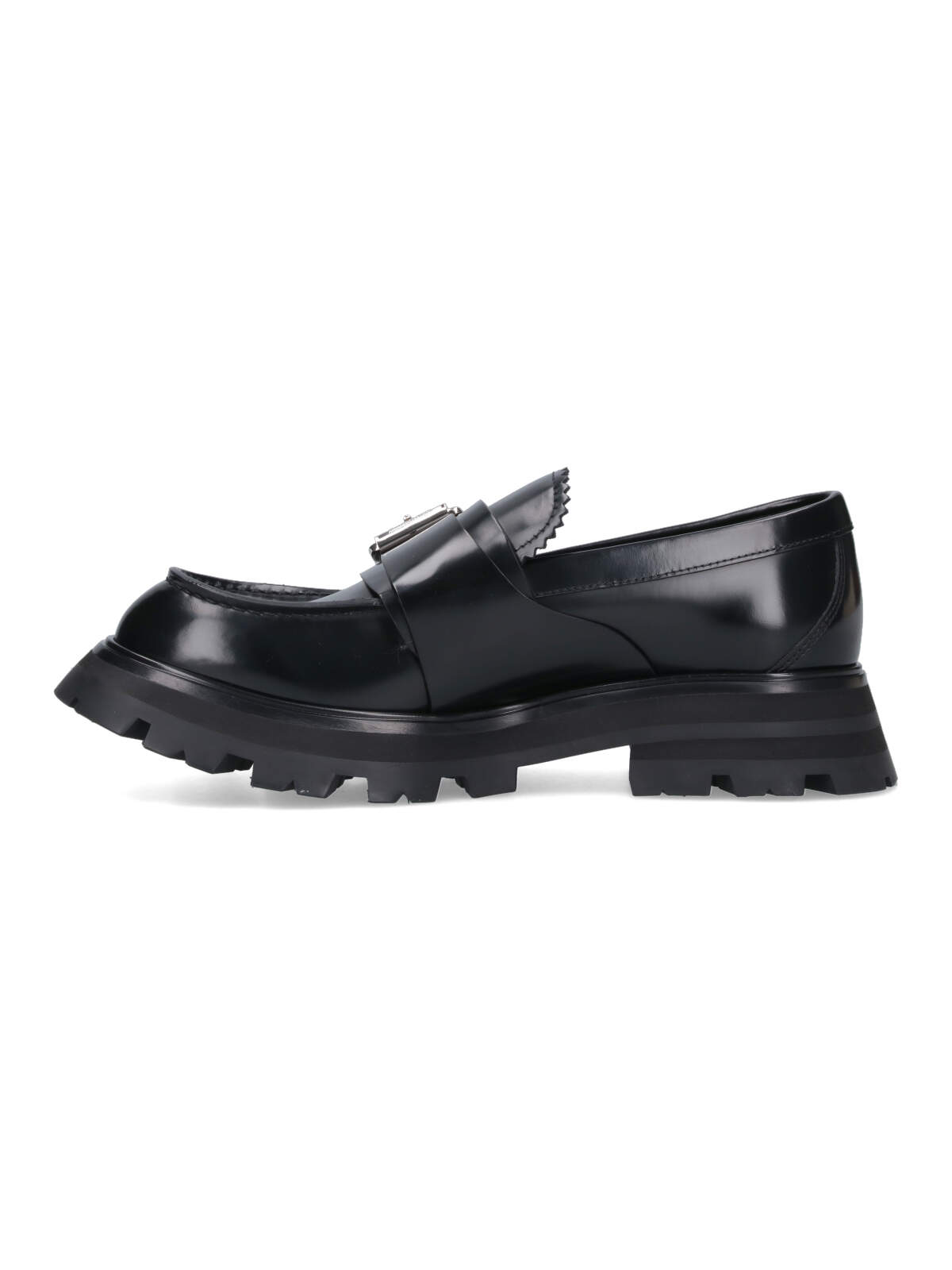 Alexander Mcqueen Brushed Leather Wander Loafers For In Black