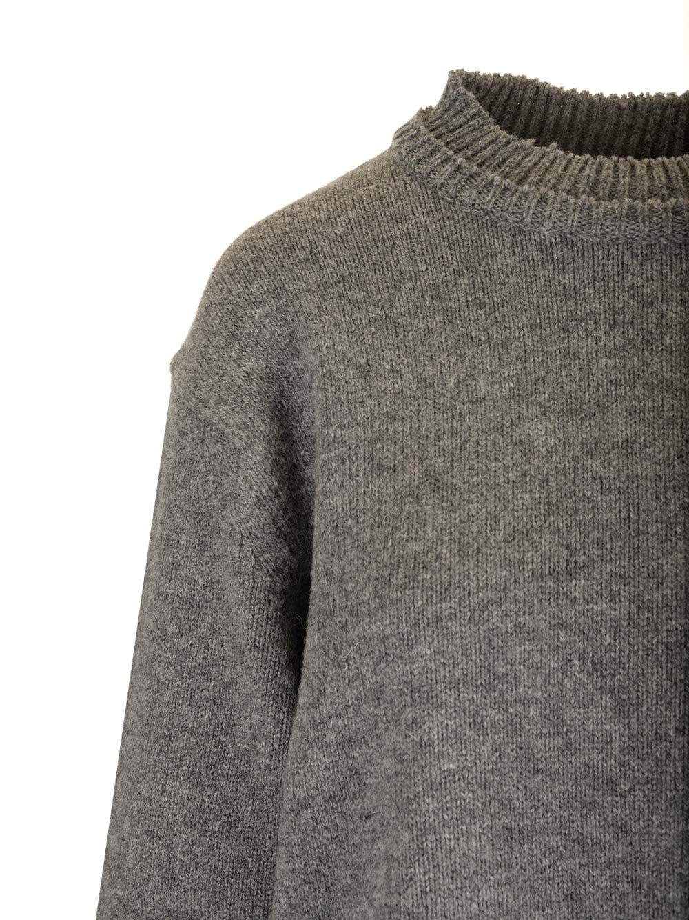 Shop Maison Margiela Long-sleeved Crewneck Sweater In Grey