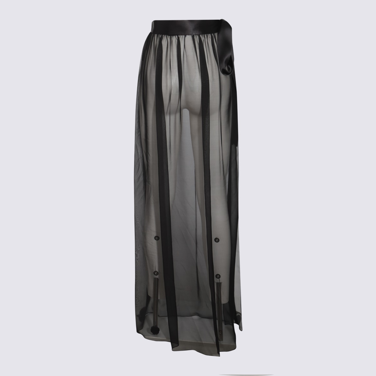 Shop Dolce & Gabbana Black Silk Skirt