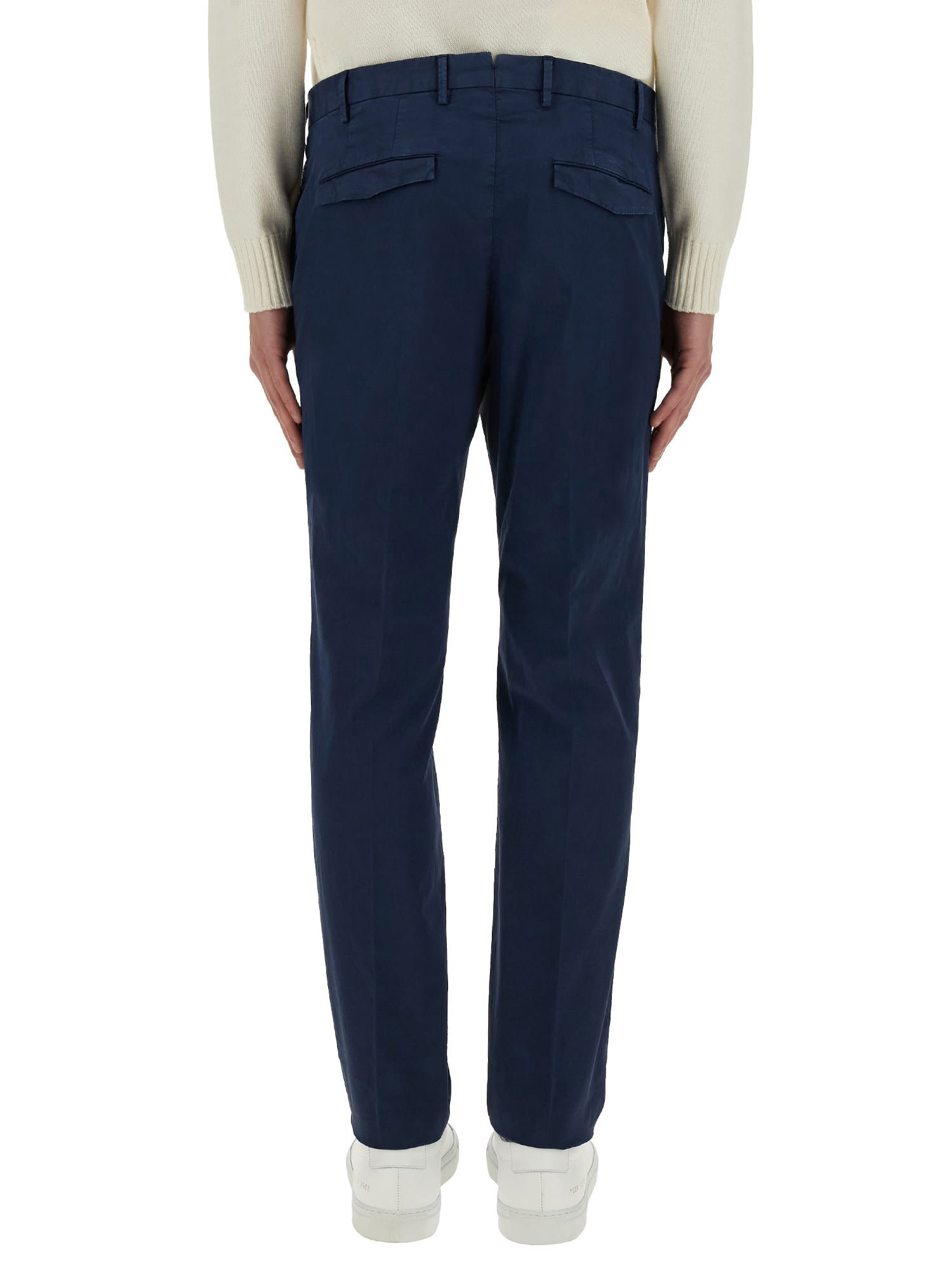 Shop Pt01 Slim Fit Plain Trousers In Blue