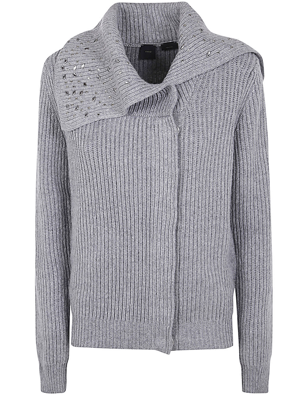 Shop Pinko Ashera Cashmere Mix Cardigan In Silver Mix