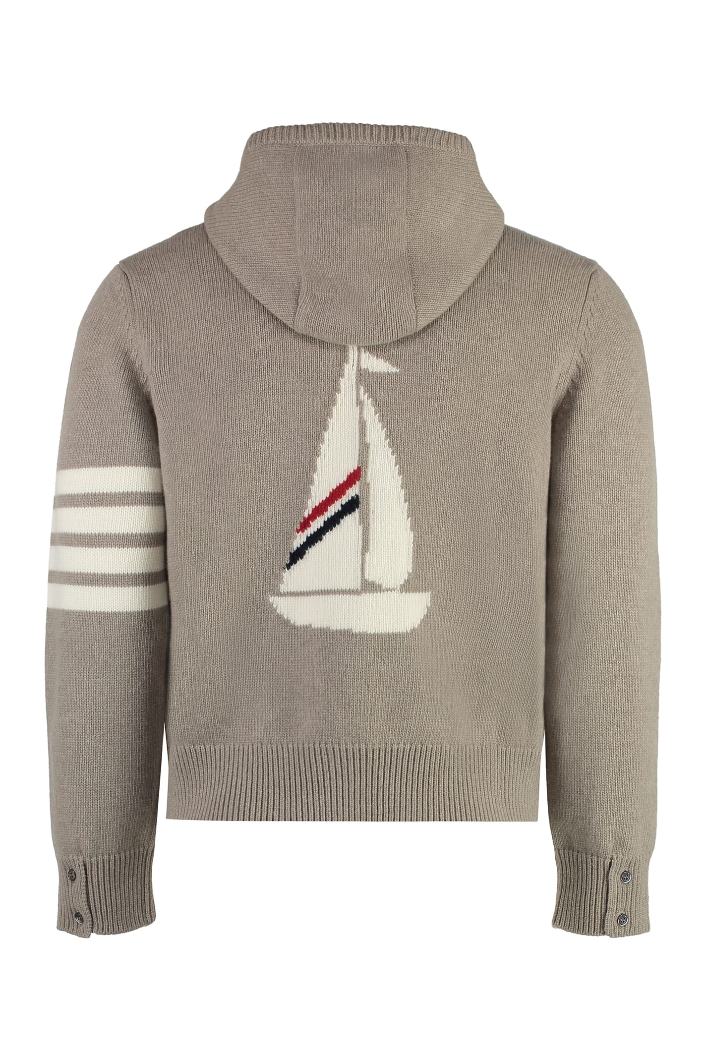 Shop Thom Browne Virgin Wool Sweater In Beige