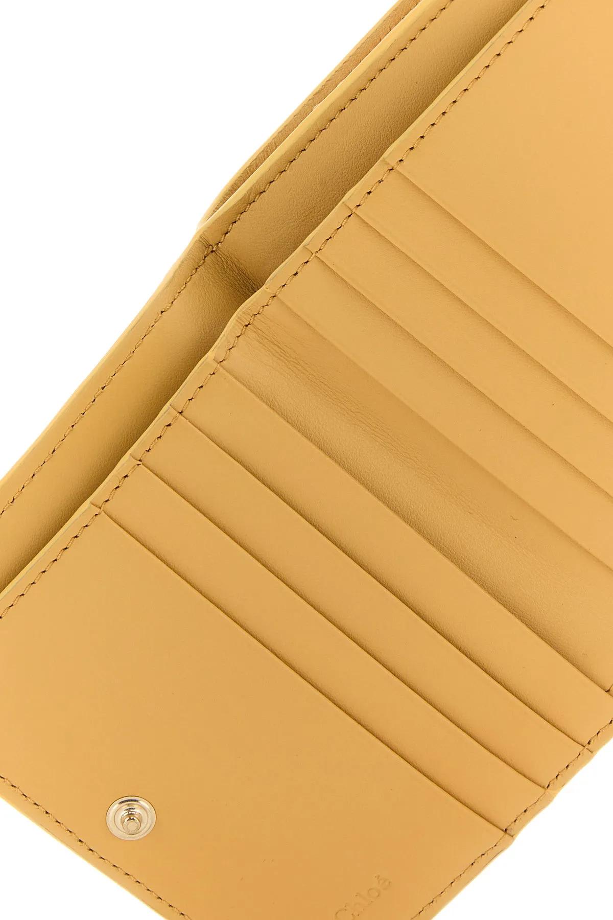 Shop Chloé Peach Leather Wallet In Beige