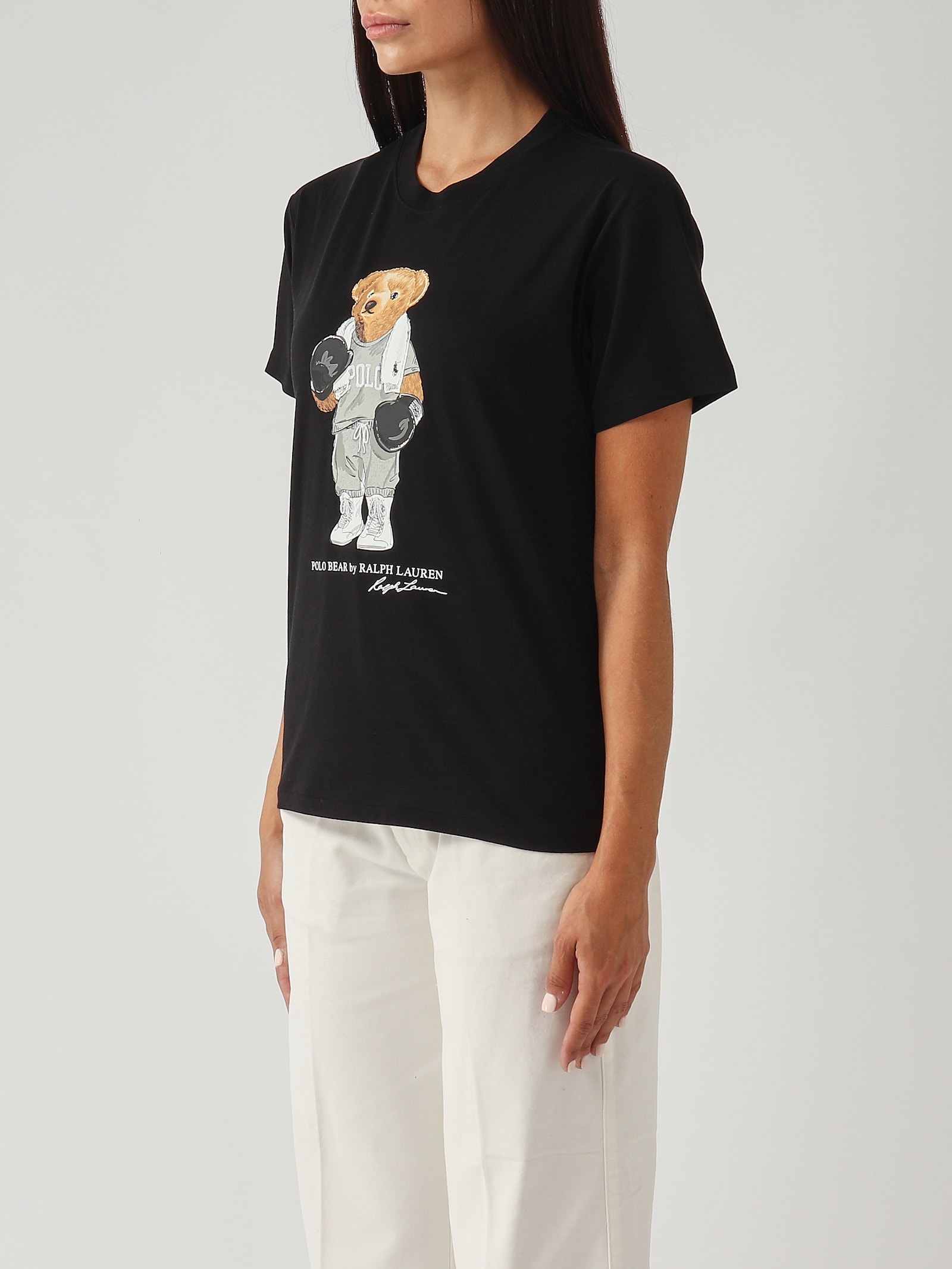 Polo Ralph Lauren Polo Bear In Jersey Di Cotone T-shirt In Black
