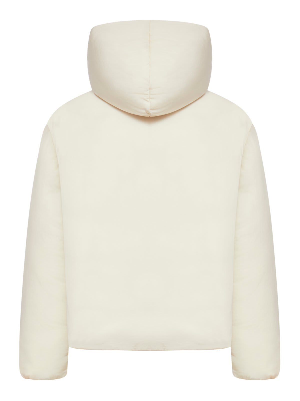 Shop Jacquemus Logo Patch Padded Coat In Neutrals