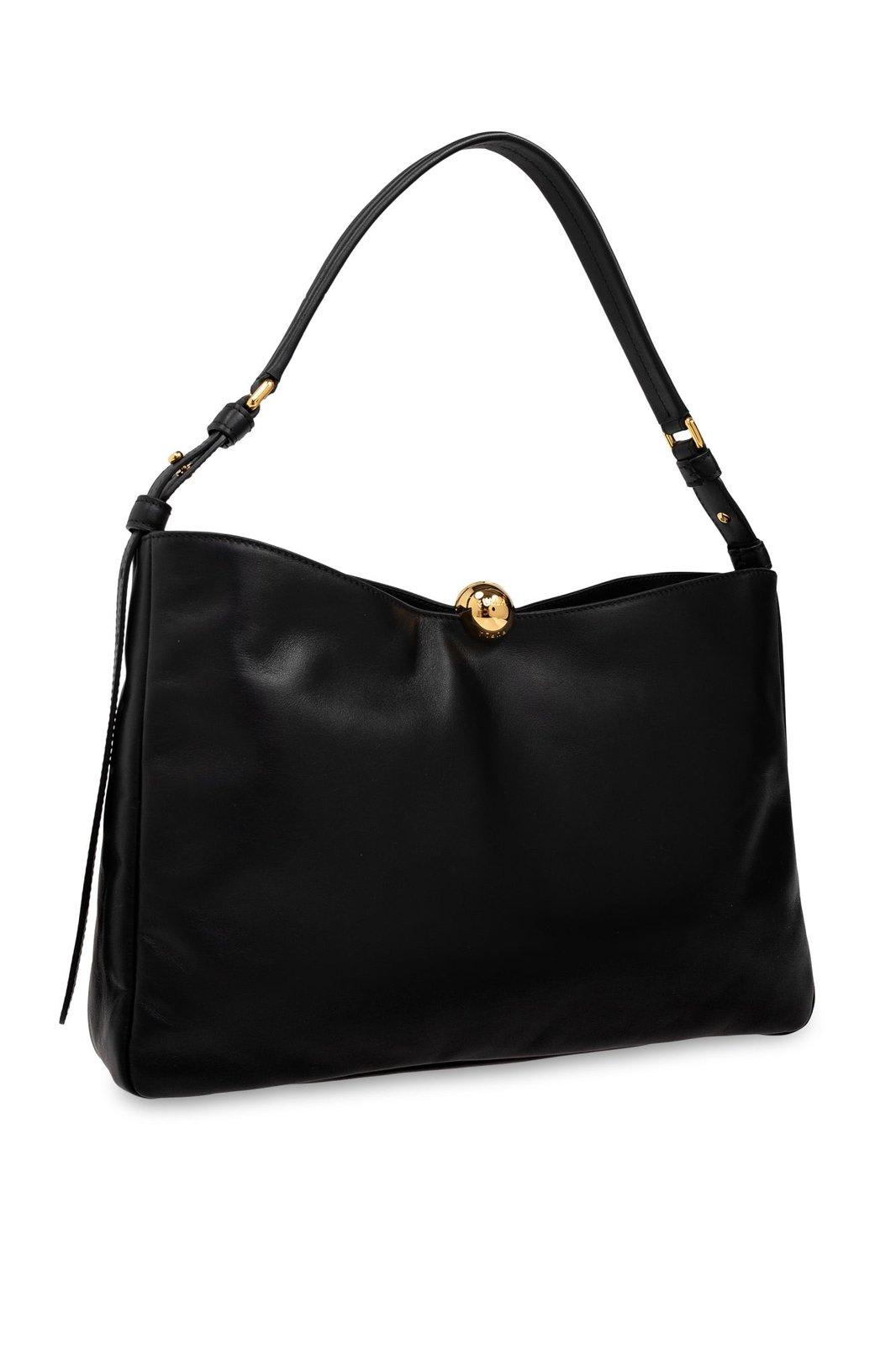 Shop Furla Snap-lock Top Shoulder Bag In Black