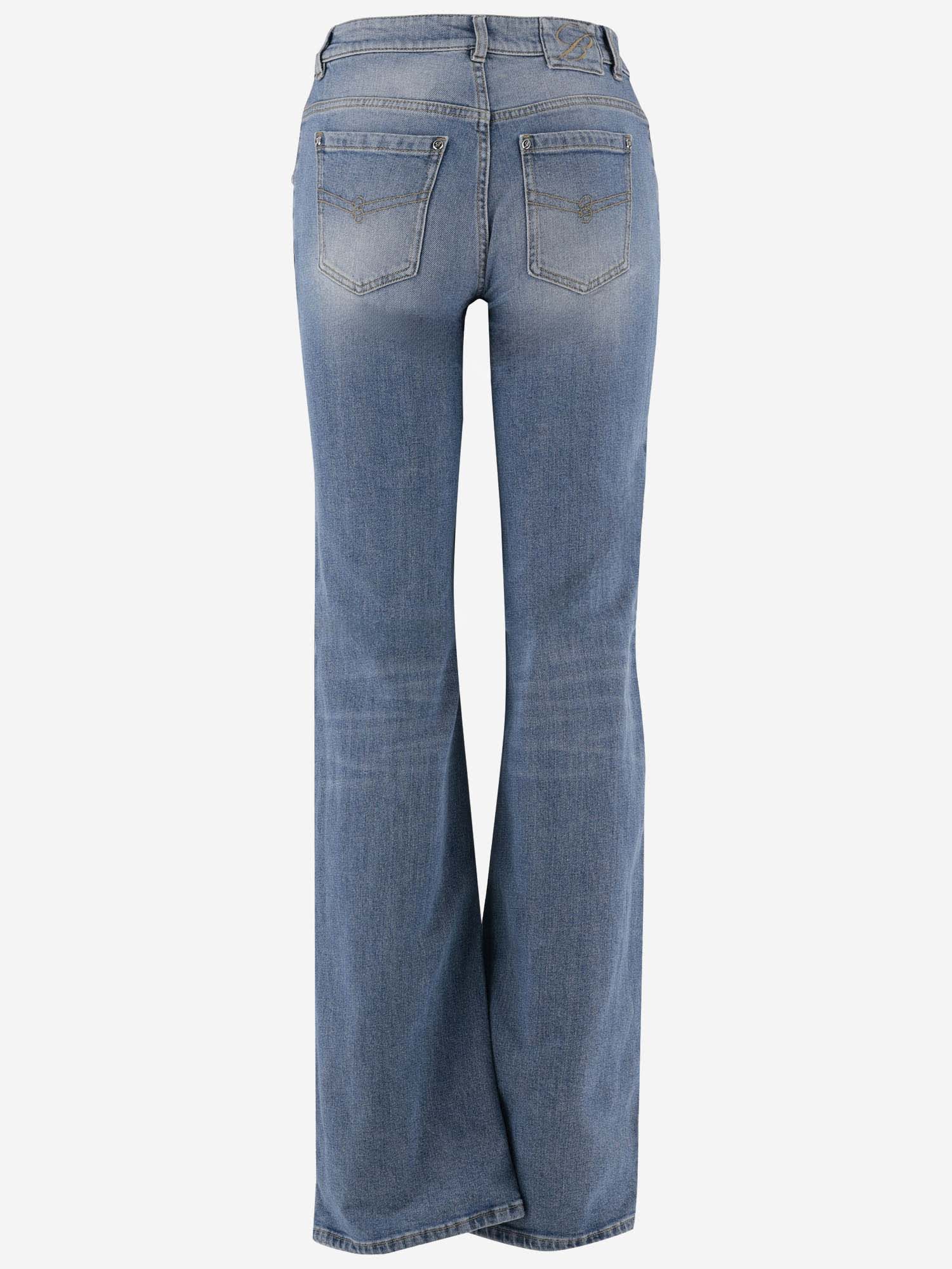 Shop Blumarine Flared Jeans In Stretch Cotton Denim