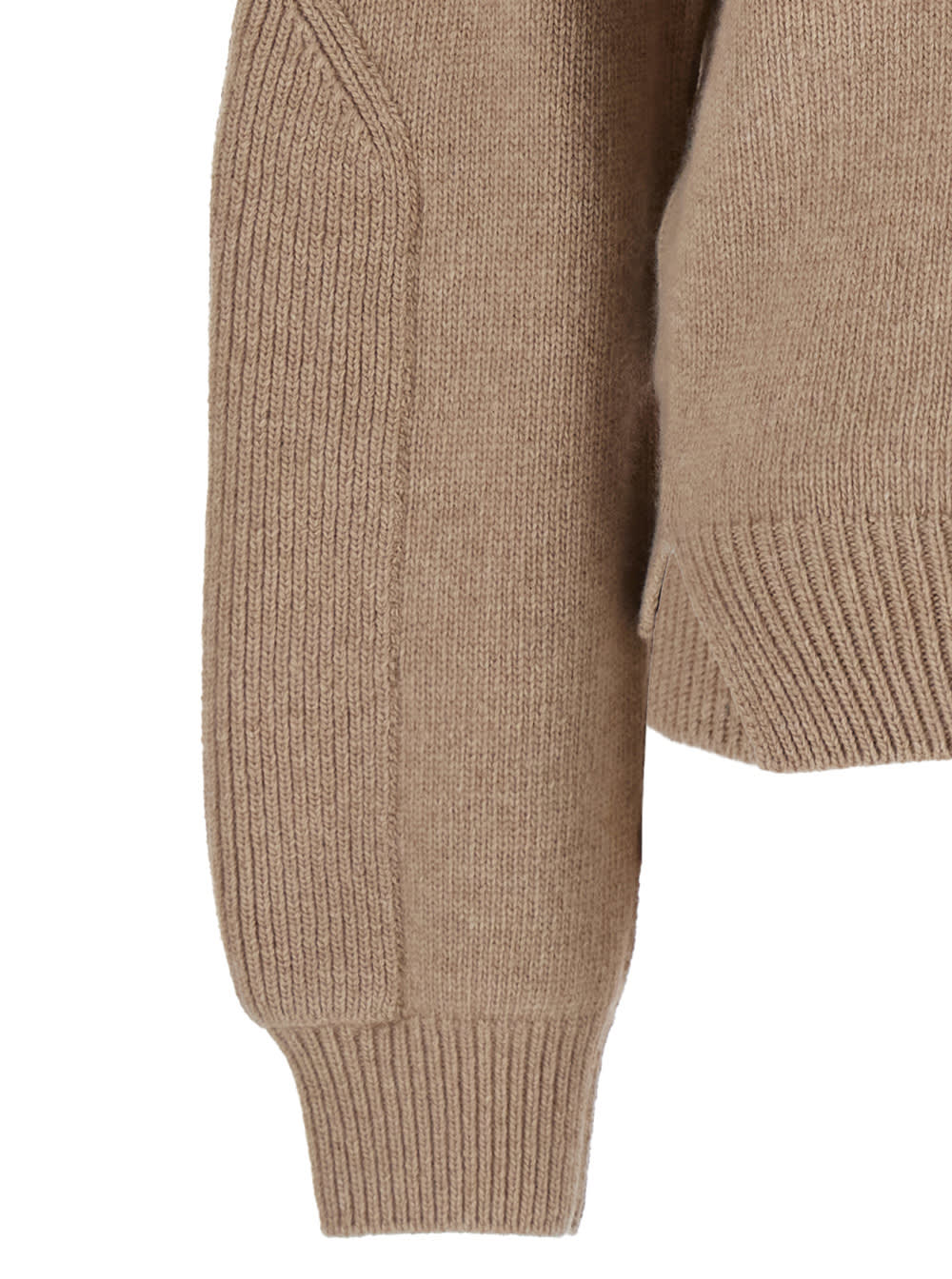 Victoria Beckham Beige Knit Sweater With V Neck On Front And Rear In Cashmere And Wool Woman
