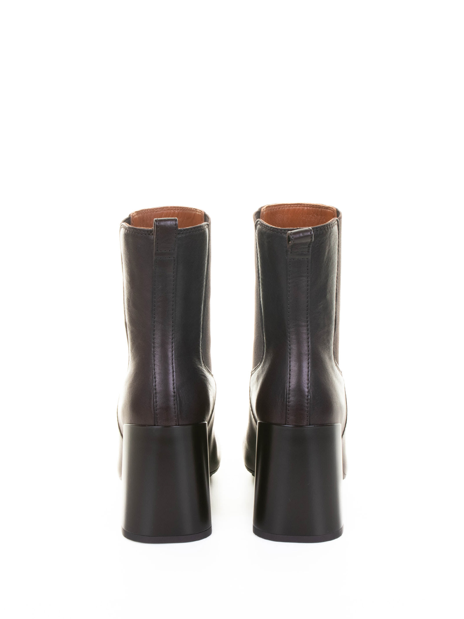 Hogan 90mm Block-heel Leather Boots In Brown