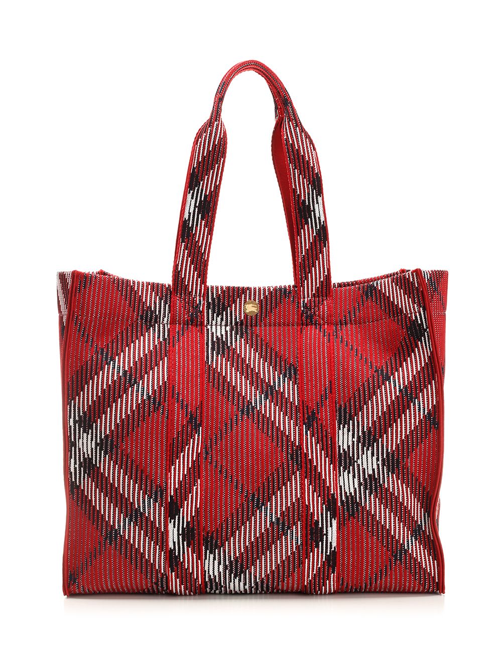 Shop Burberry Fabric Tote Bag In Red