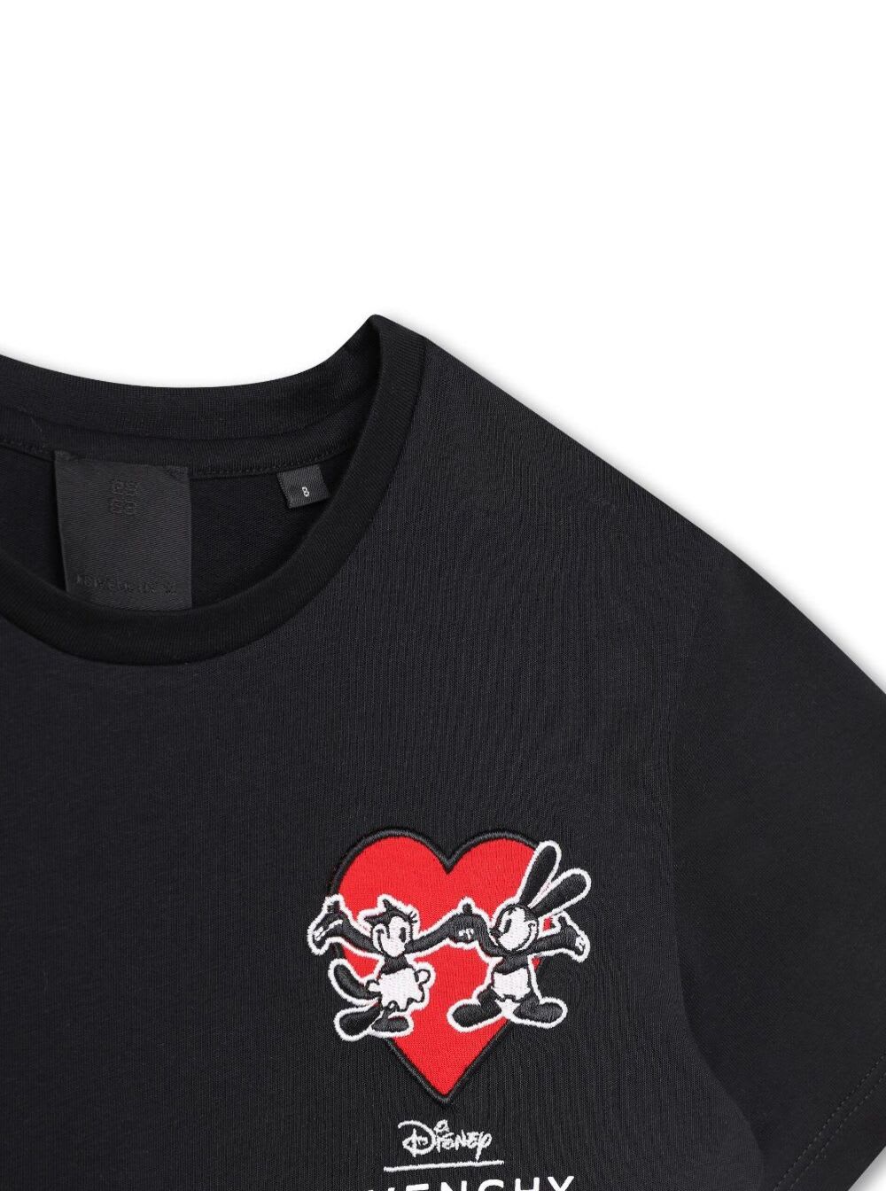 Shop Givenchy Black T-shirt With Patch Embroidered Logo At The Front In Cotton Girl