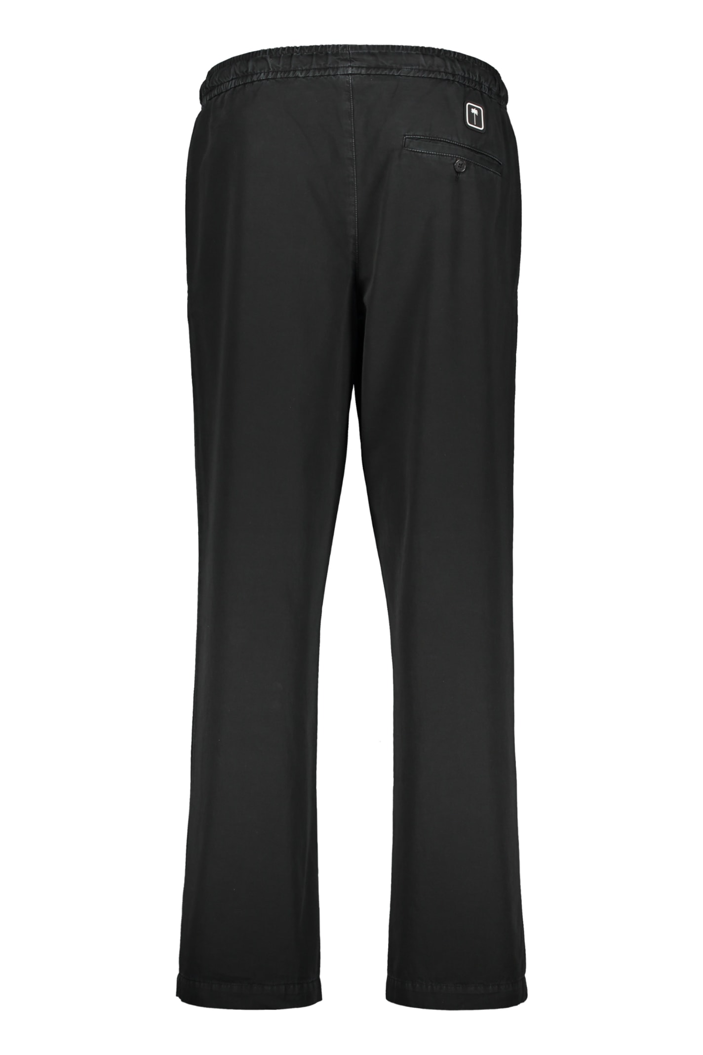 Shop Palm Angels Cotton Trousers In Black