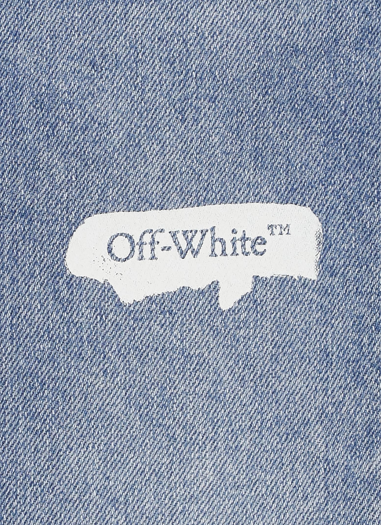Shop Off-white Cotton Jeans In Blue