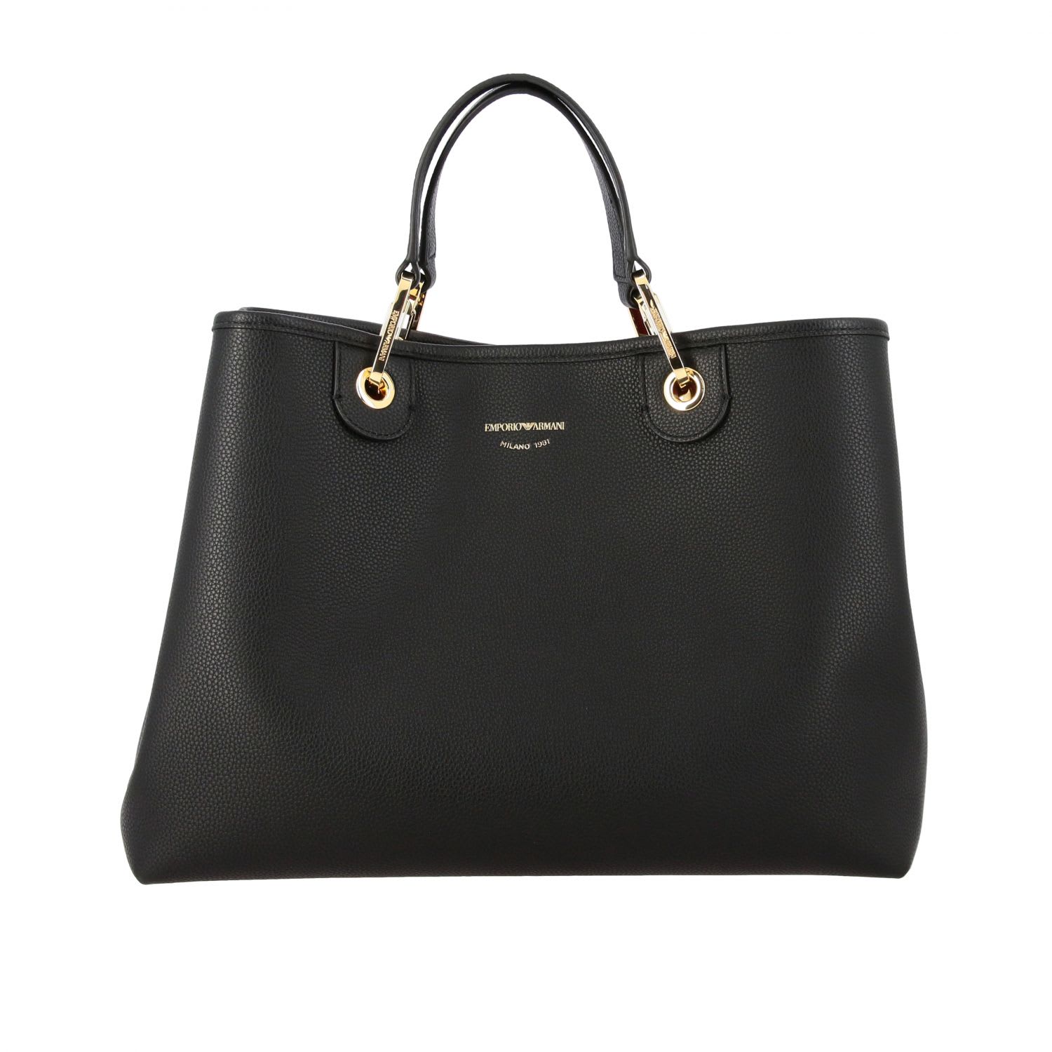 Emporio Armani Shopping Bag In Synthetic Leather In Black | ModeSens