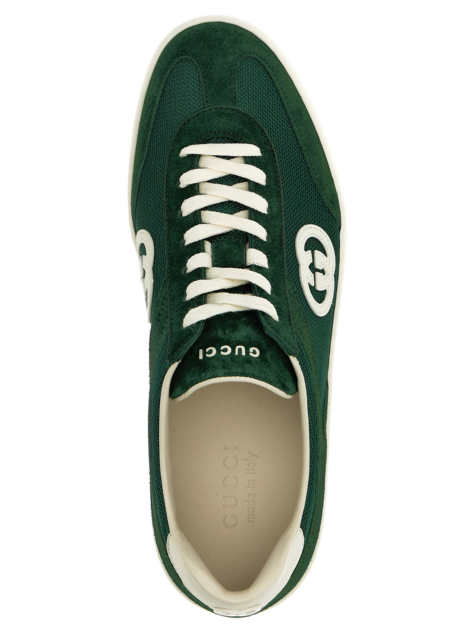 Shop Gucci Gg Sneakers In Green