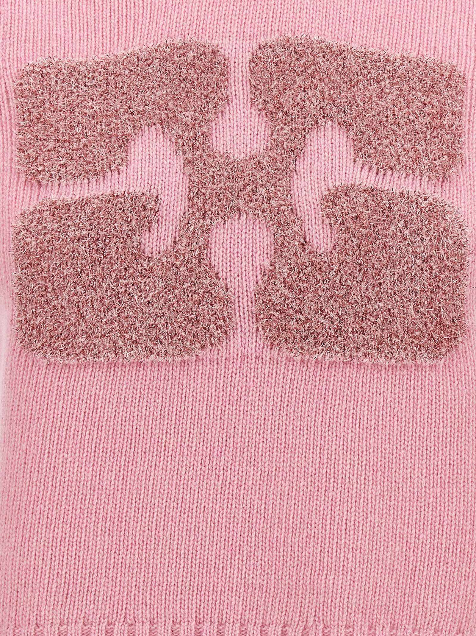 Shop Ganni Lurex Logo Vest In Pink