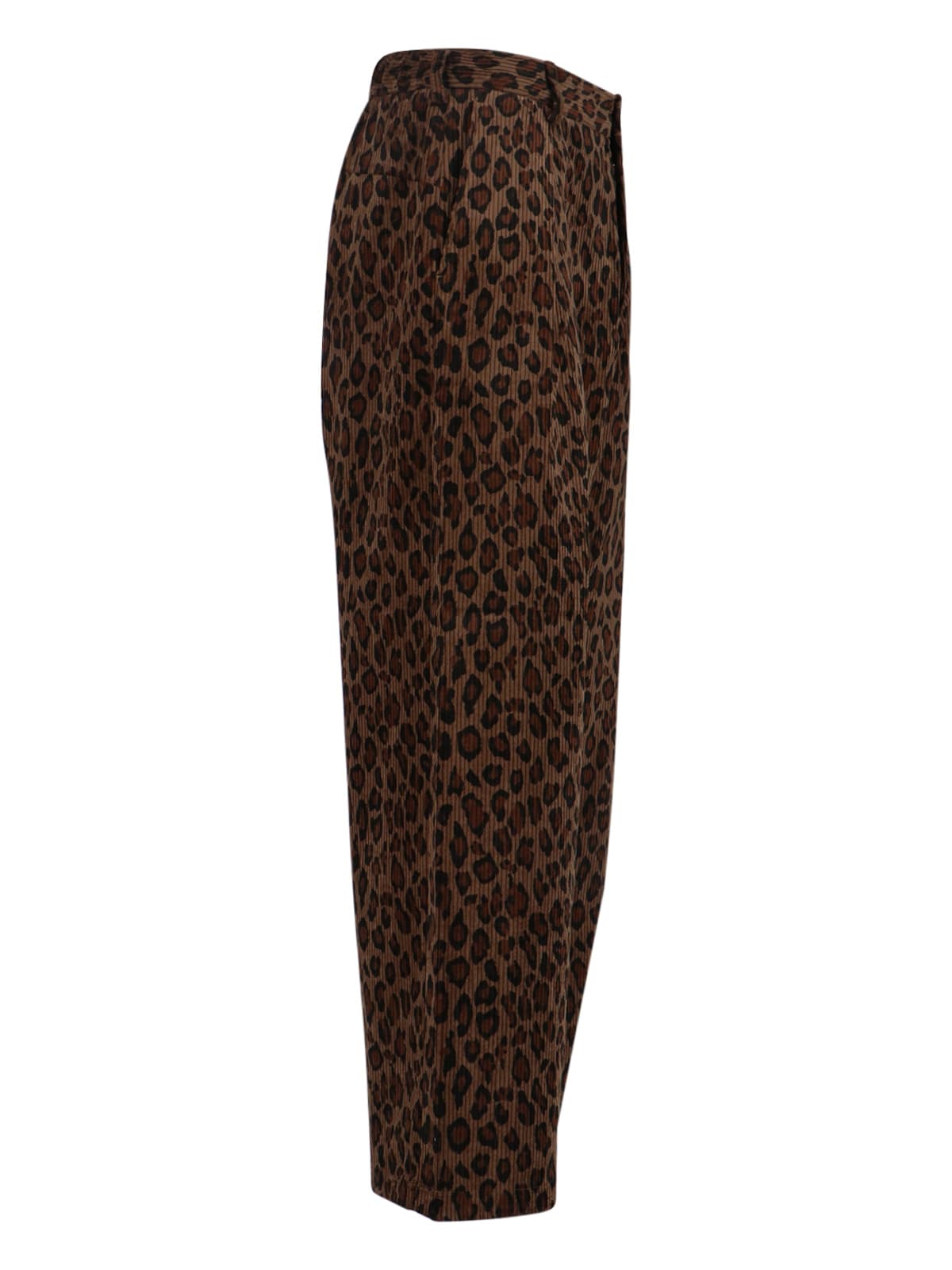 Sibel Saral Cropped Trousers With Bold Leopard Print In Animal Print