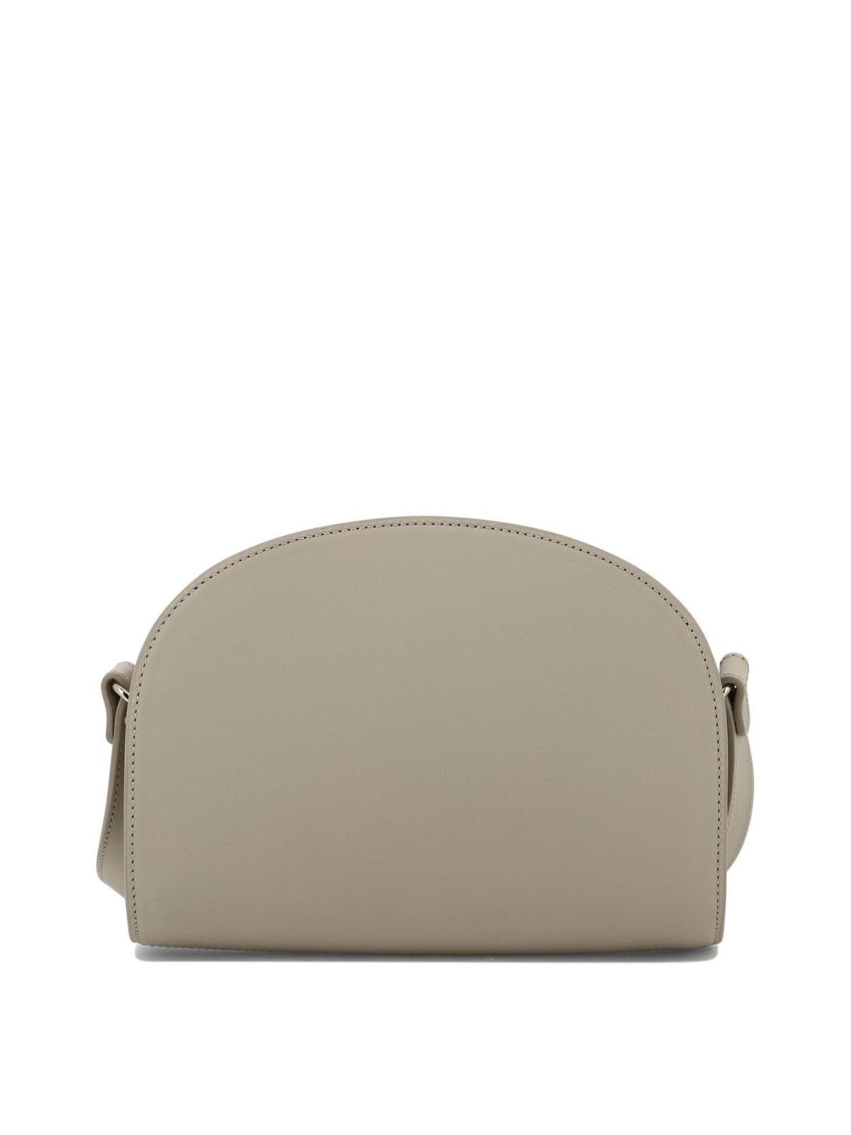 Shop Apc Demi Lune Crossbody Bag In Lal Moon Grey