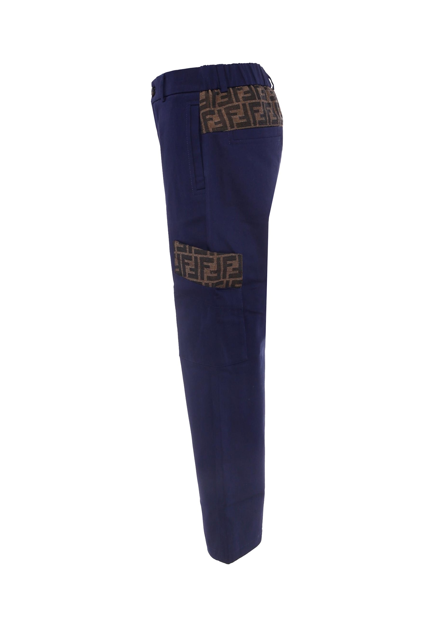 Fendi Blue Pants With Ff Details For Boy In Blue