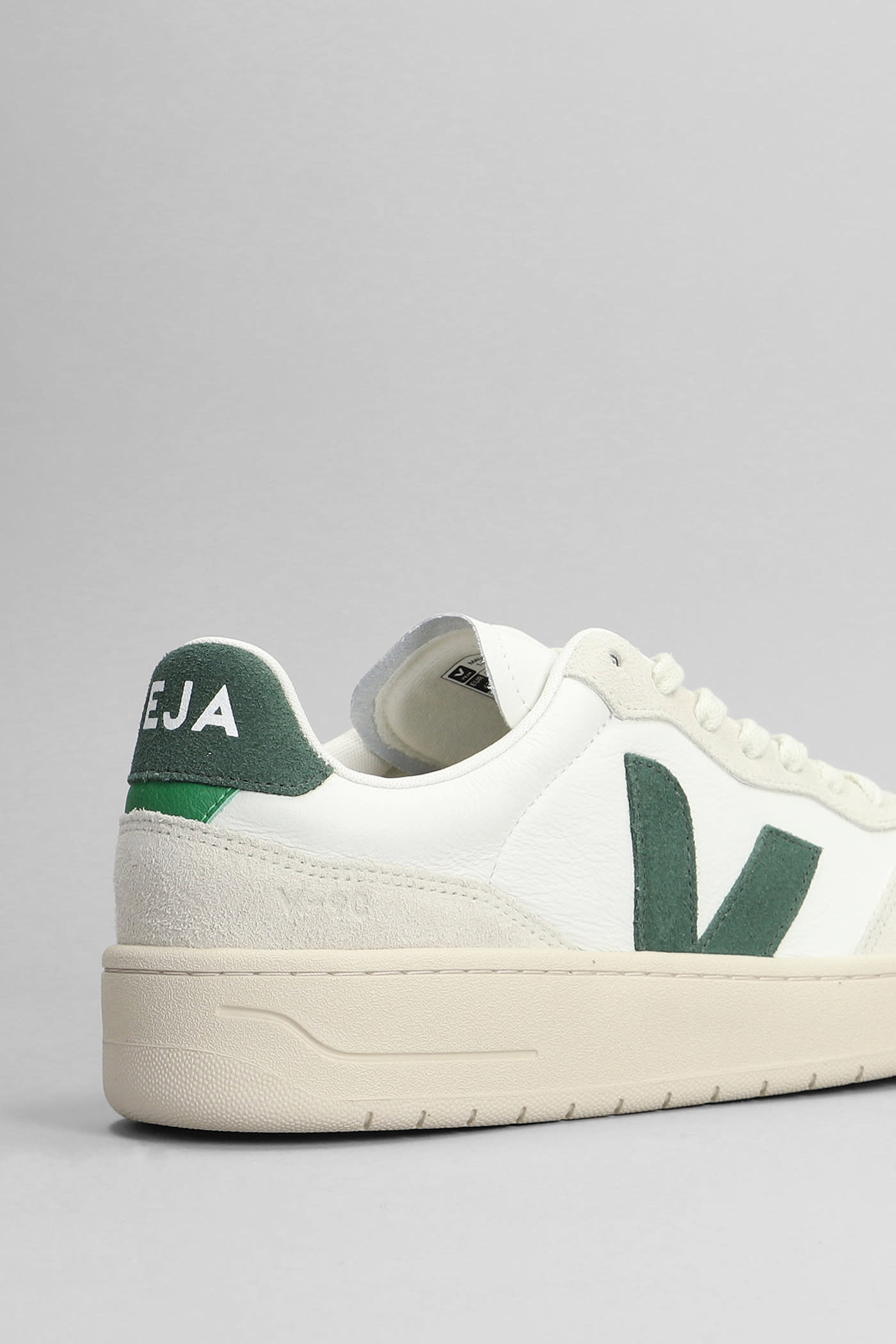 Shop Veja V-90 Sneakers In White Suede And Leather