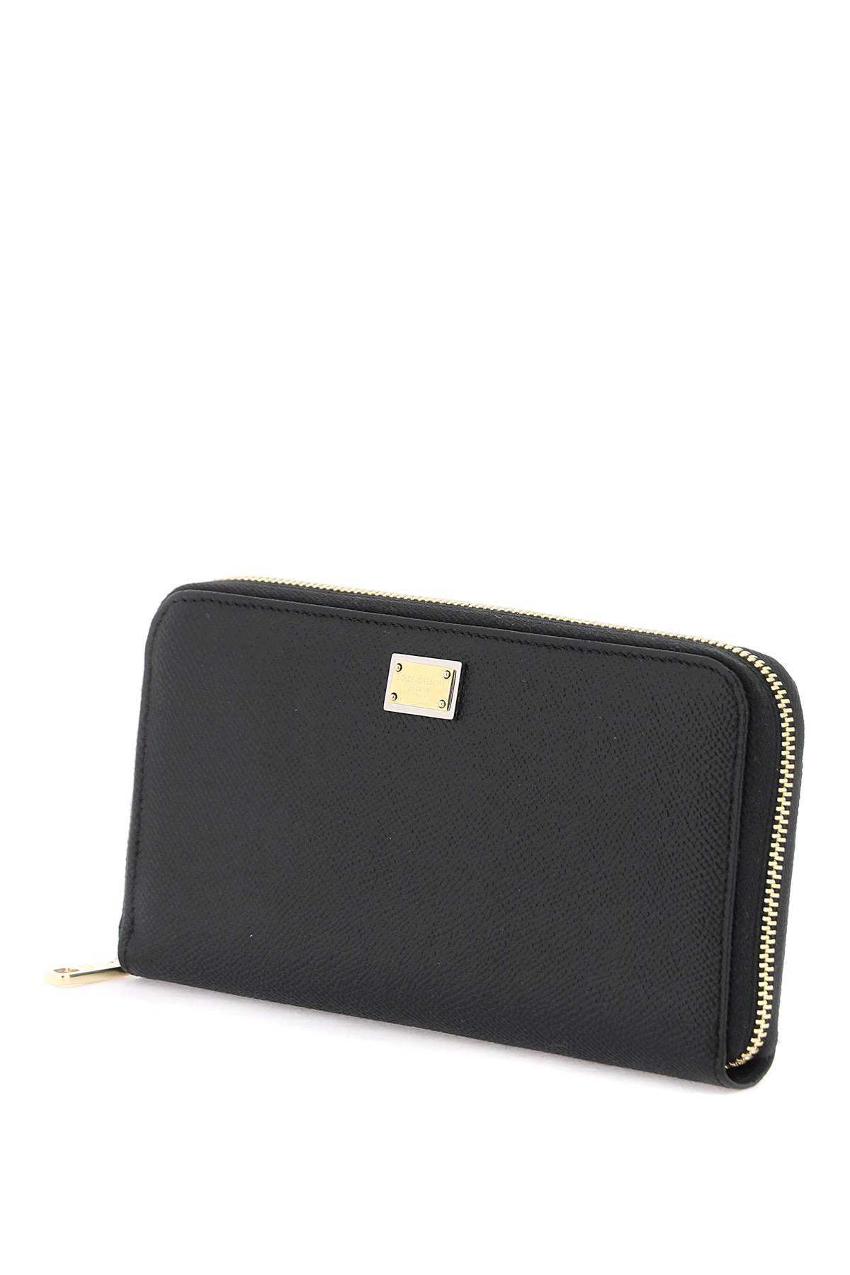 Shop Dolce & Gabbana Leather Zip-around Wallet In Nero