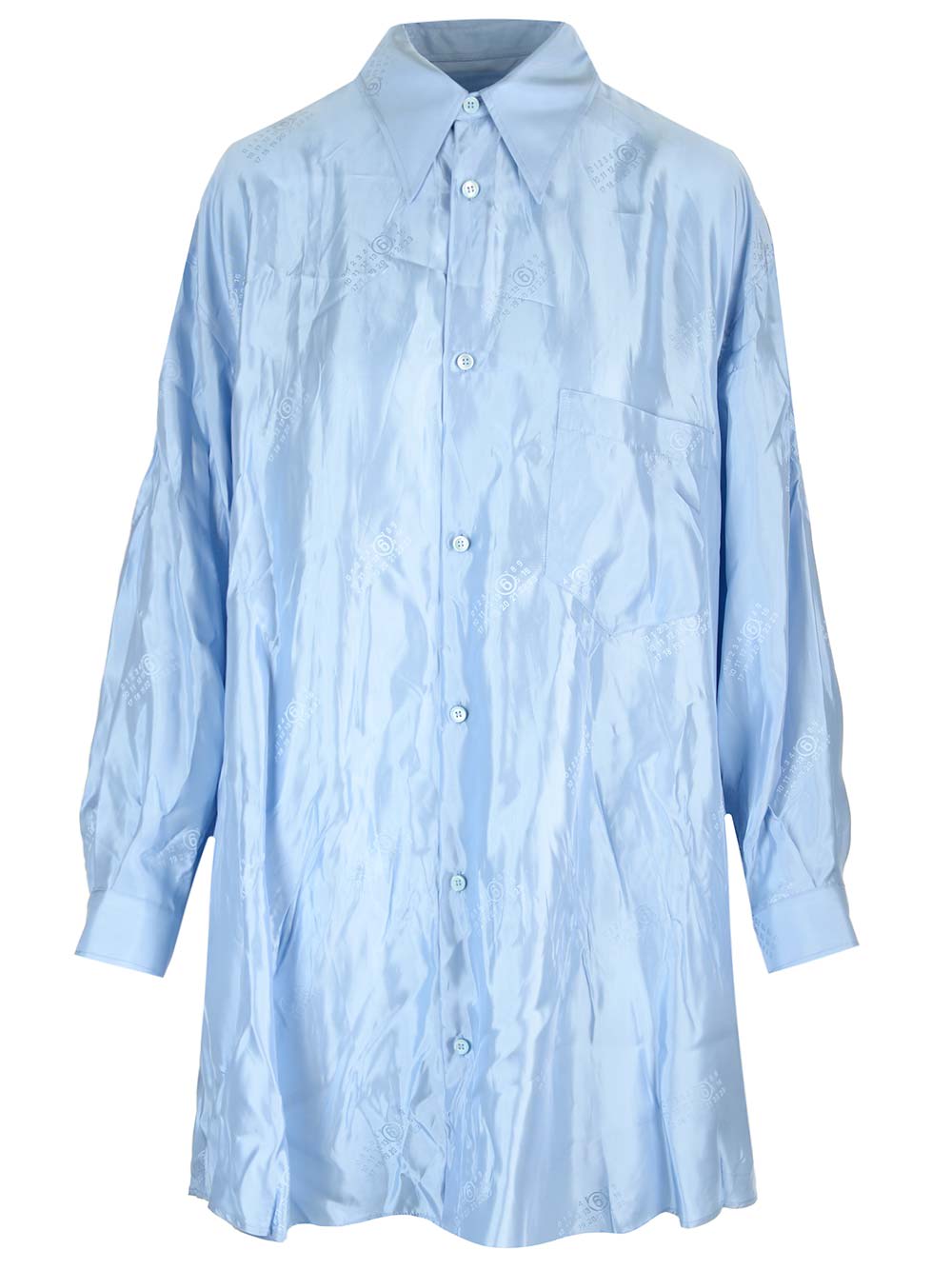 Mm6 Maison Margiela Wrinkled-effect Dress In Clear Blue