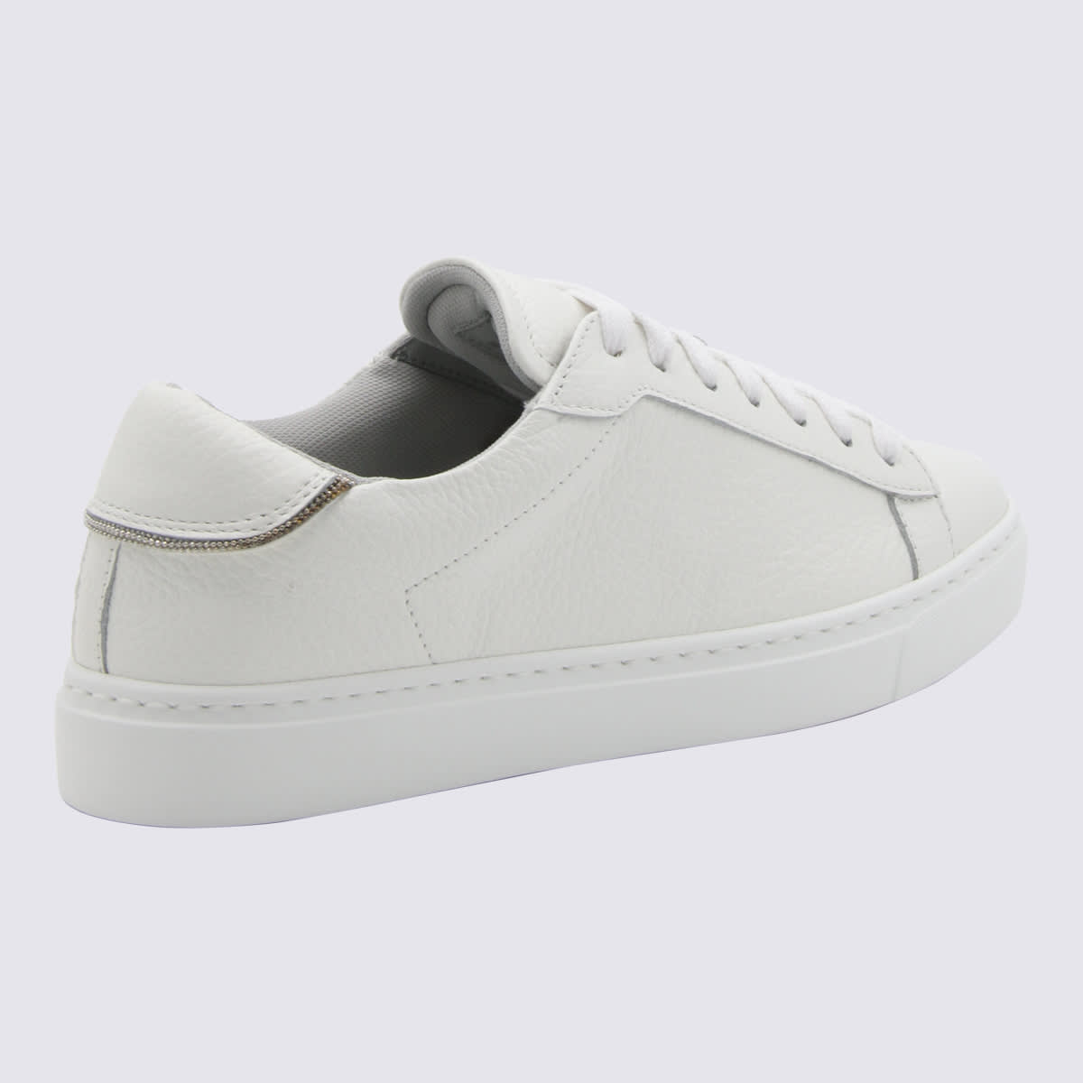 Shop Fabiana Filippi White Leather Snekaers