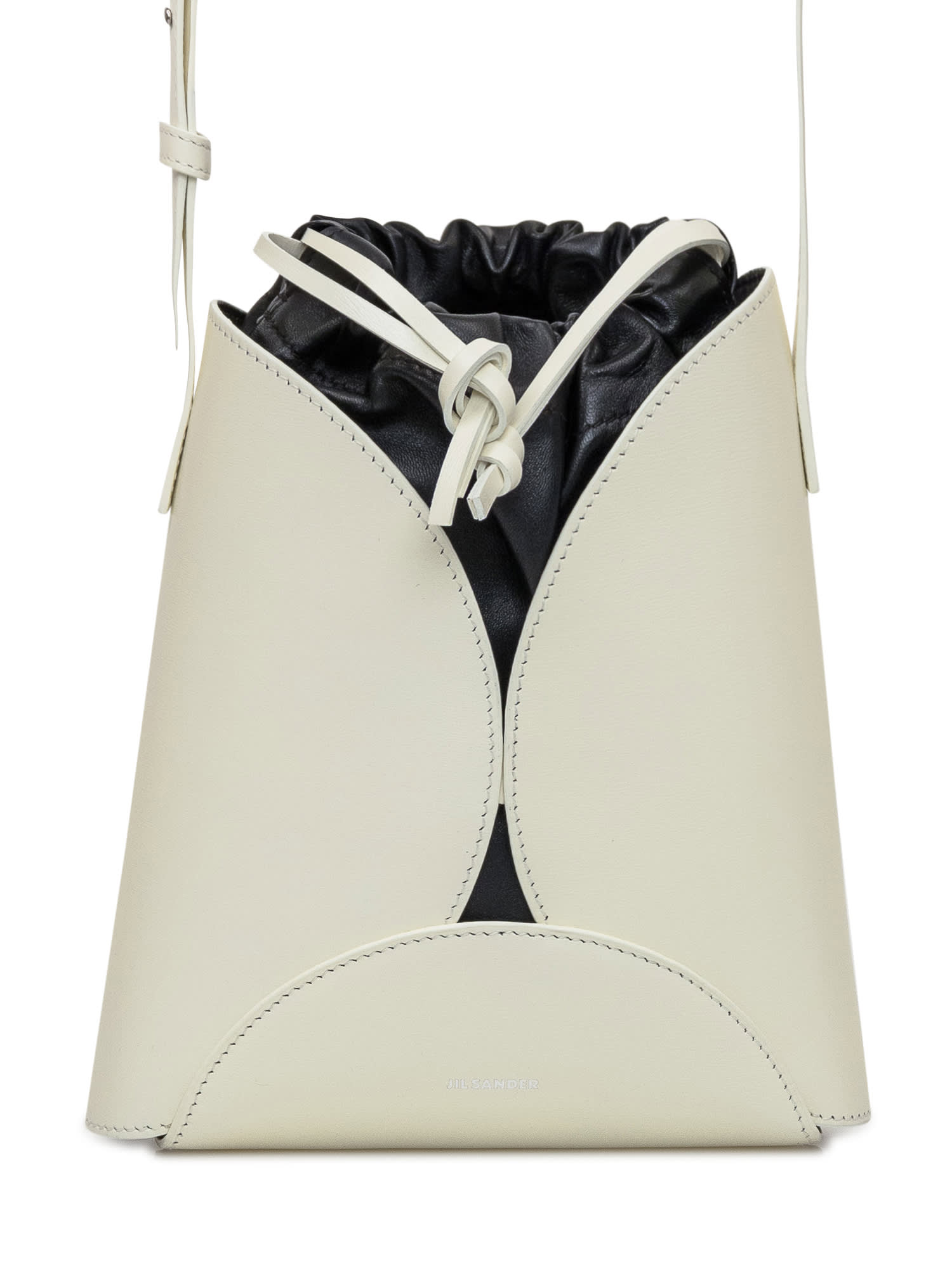 Shop Jil Sander Ellipse Bag In Eggshell