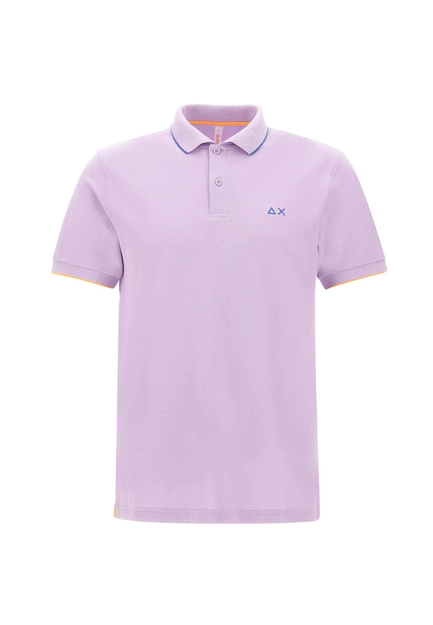 Shop Sun 68 Small Stripe Cotton Polo Shirt  In Fuxia