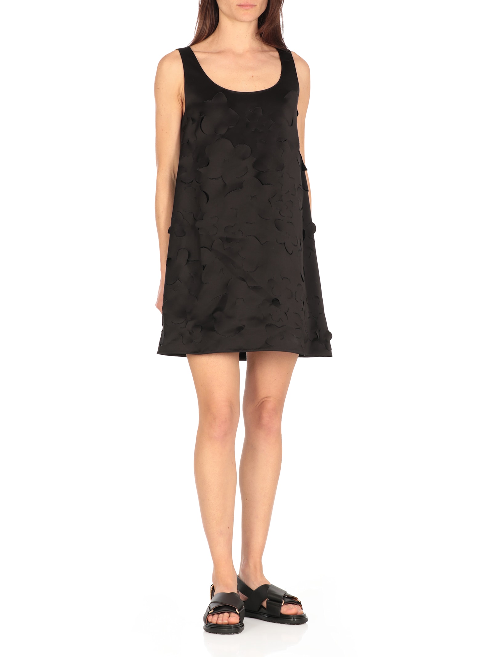 Marni A Line Mini Dress With Cut Outs In Black