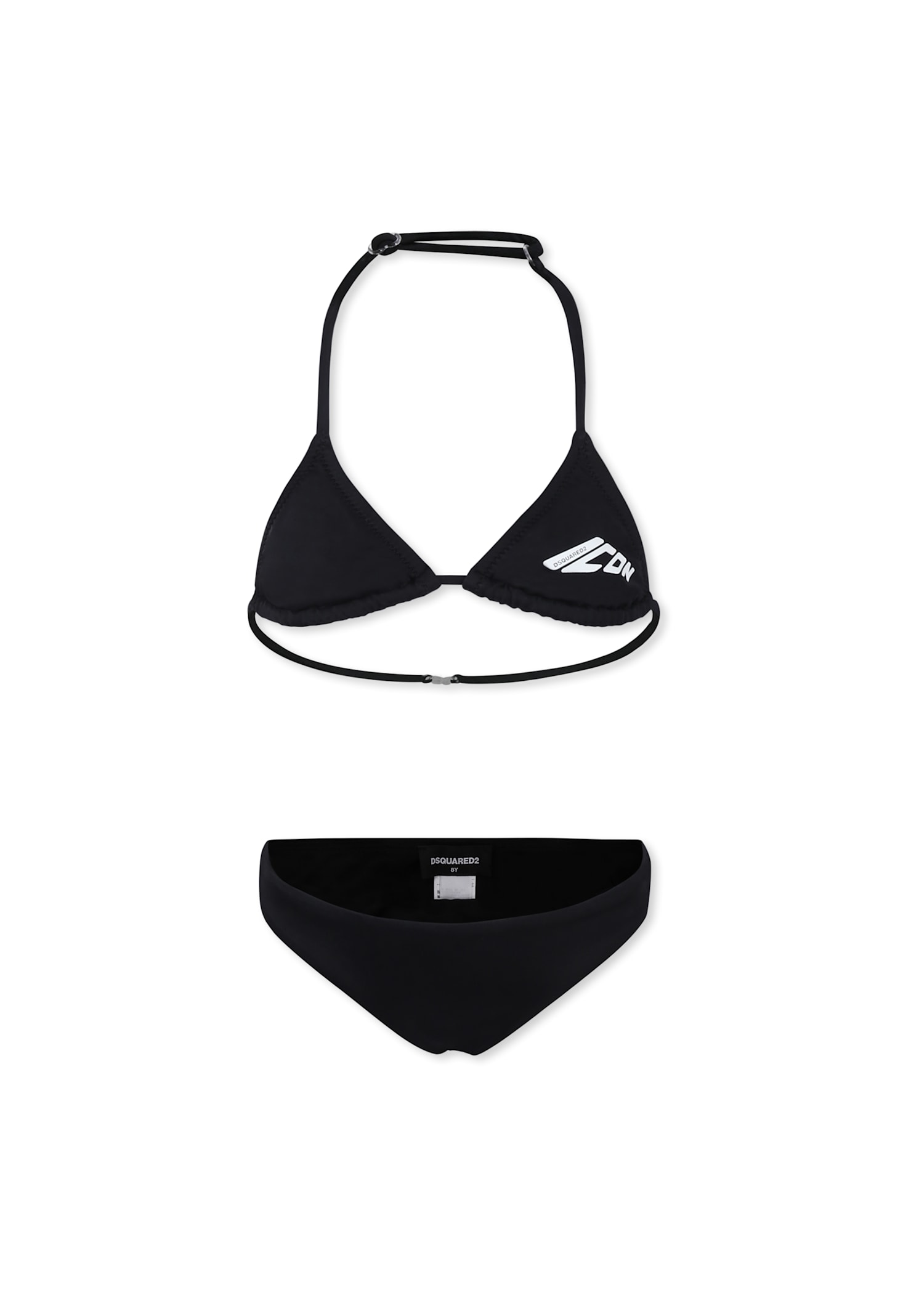 Shop Dsquared2 Black Bikini For Girl With Logo