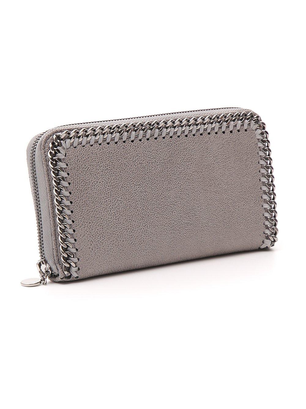 Shop Stella Mccartney Falabella Zipped Continental Wallet In Light Grey