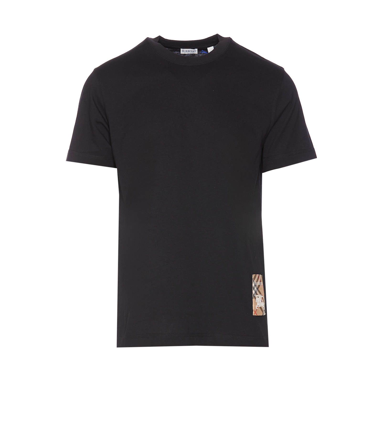 Shop Burberry Check Label T-shirt In Black