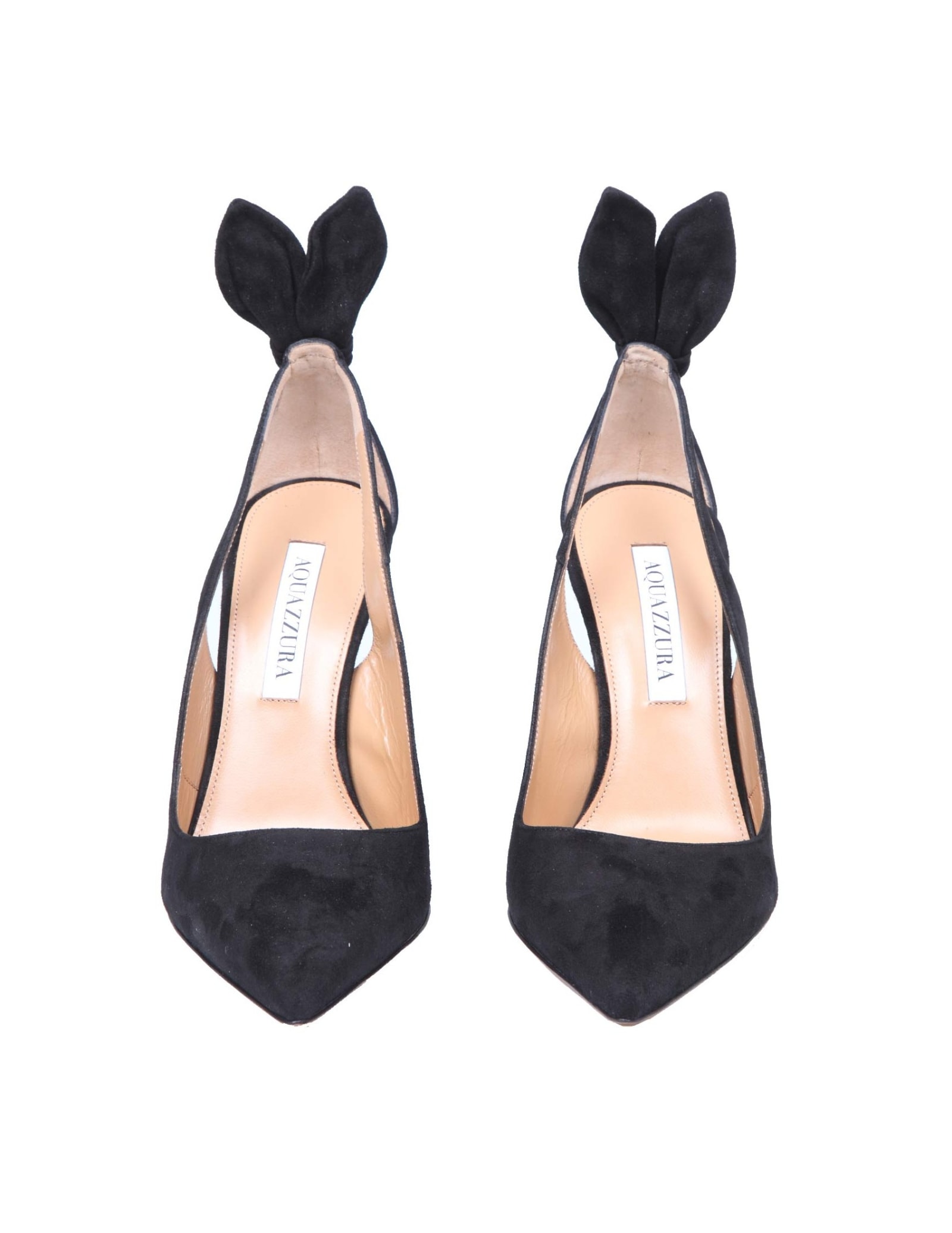 Shop Aquazzura Deneuve Pump 105 In Black Suede