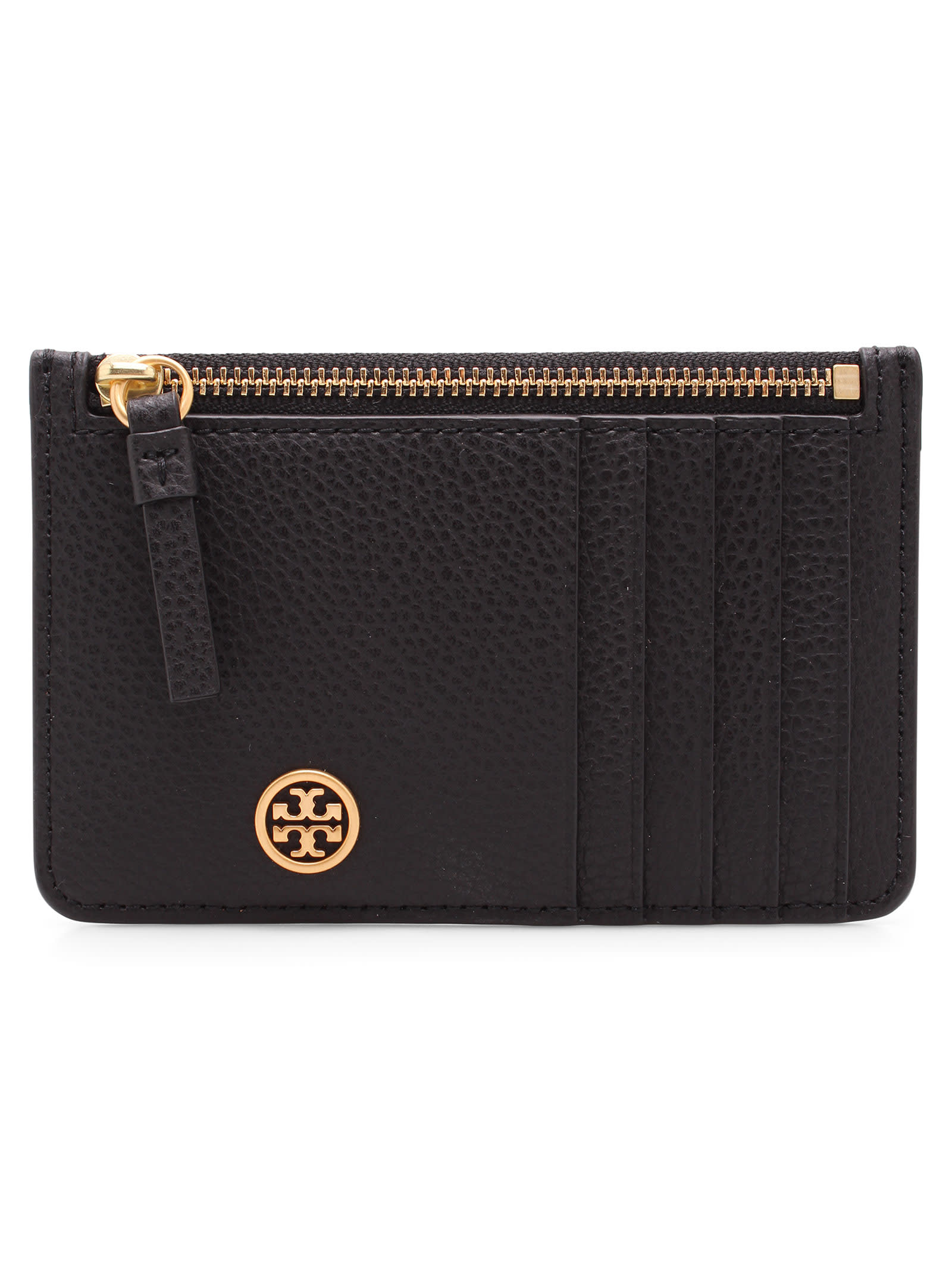 Tory Burch Leather Card Holder In Black