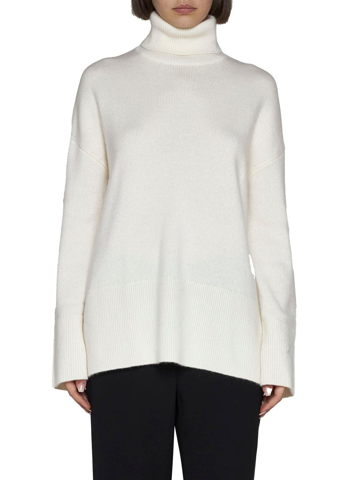 Shop P.a.r.o.s.h Roll-neck Knitted Jumper In White
