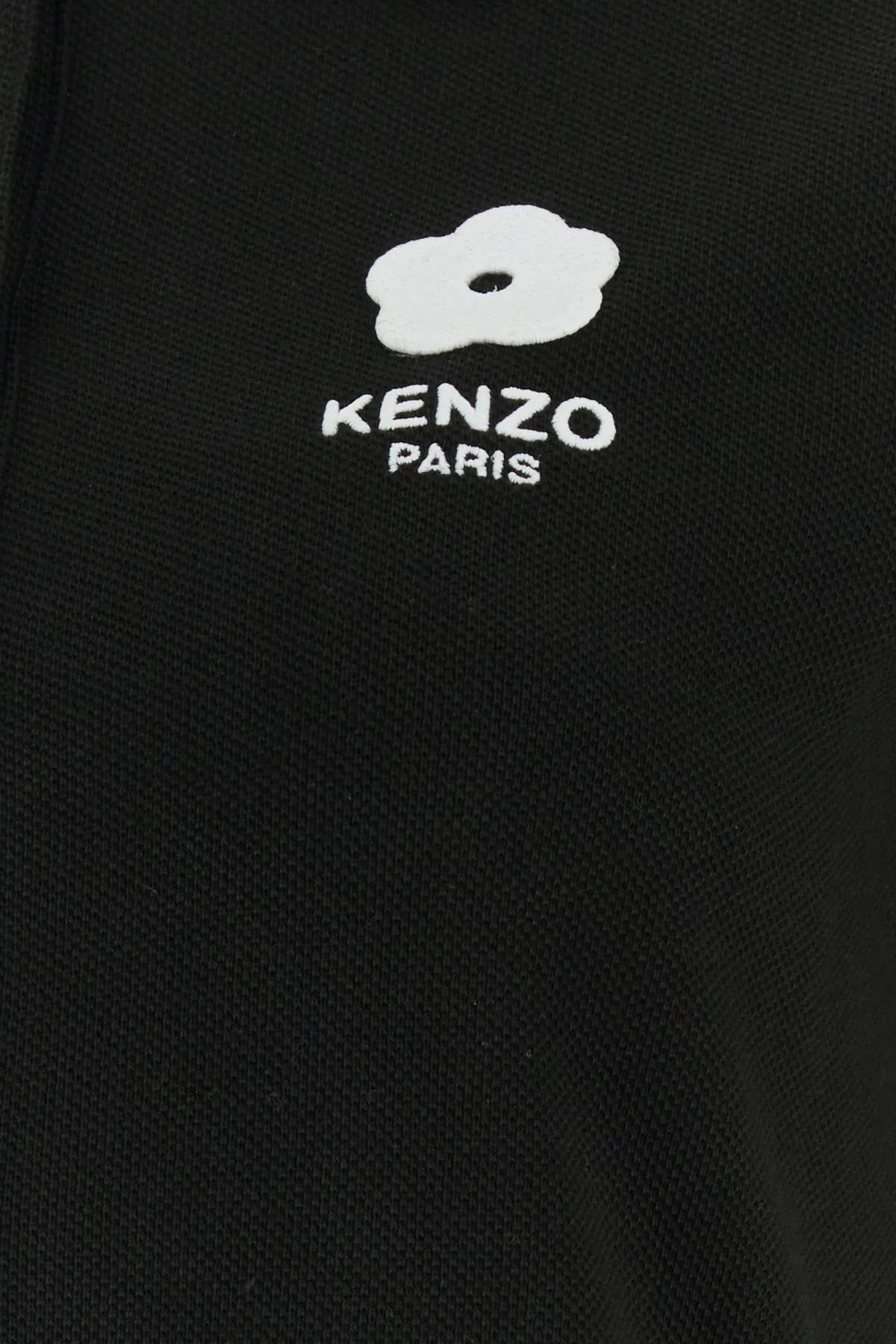 Shop Kenzo Black Piquet Polo Dress